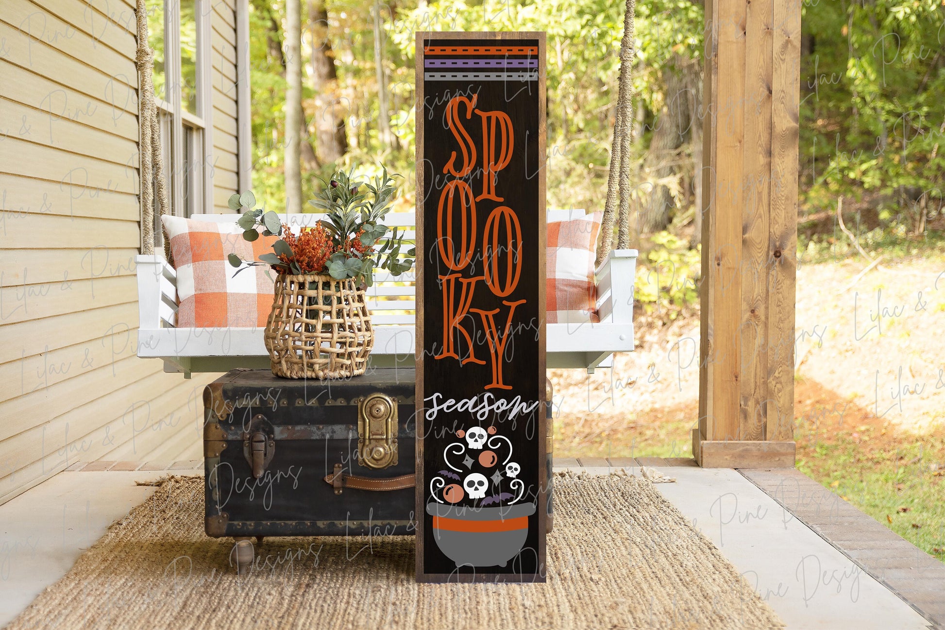 Spooky season sign SVG, Halloween porch sign SVG, Halloween welcome sign SVG, cauldron sign svg, Halloween porch decor, Glowforge laser Svg