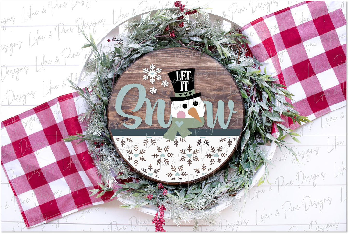 Let it Snow sign SVG, Snowman welcome sign SVG, Winter door hanger SVG, Snowman round sign, Snow pattern sign, Glowforge Svg, laser cut file