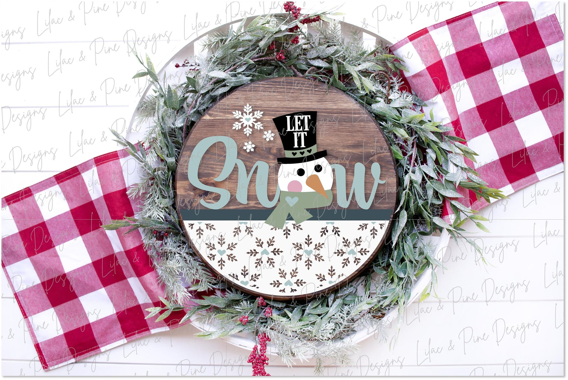 Let it Snow sign SVG, Snowman welcome sign SVG, Winter door hanger SVG, Snowman round sign, Snow pattern sign, Glowforge Svg, laser cut file