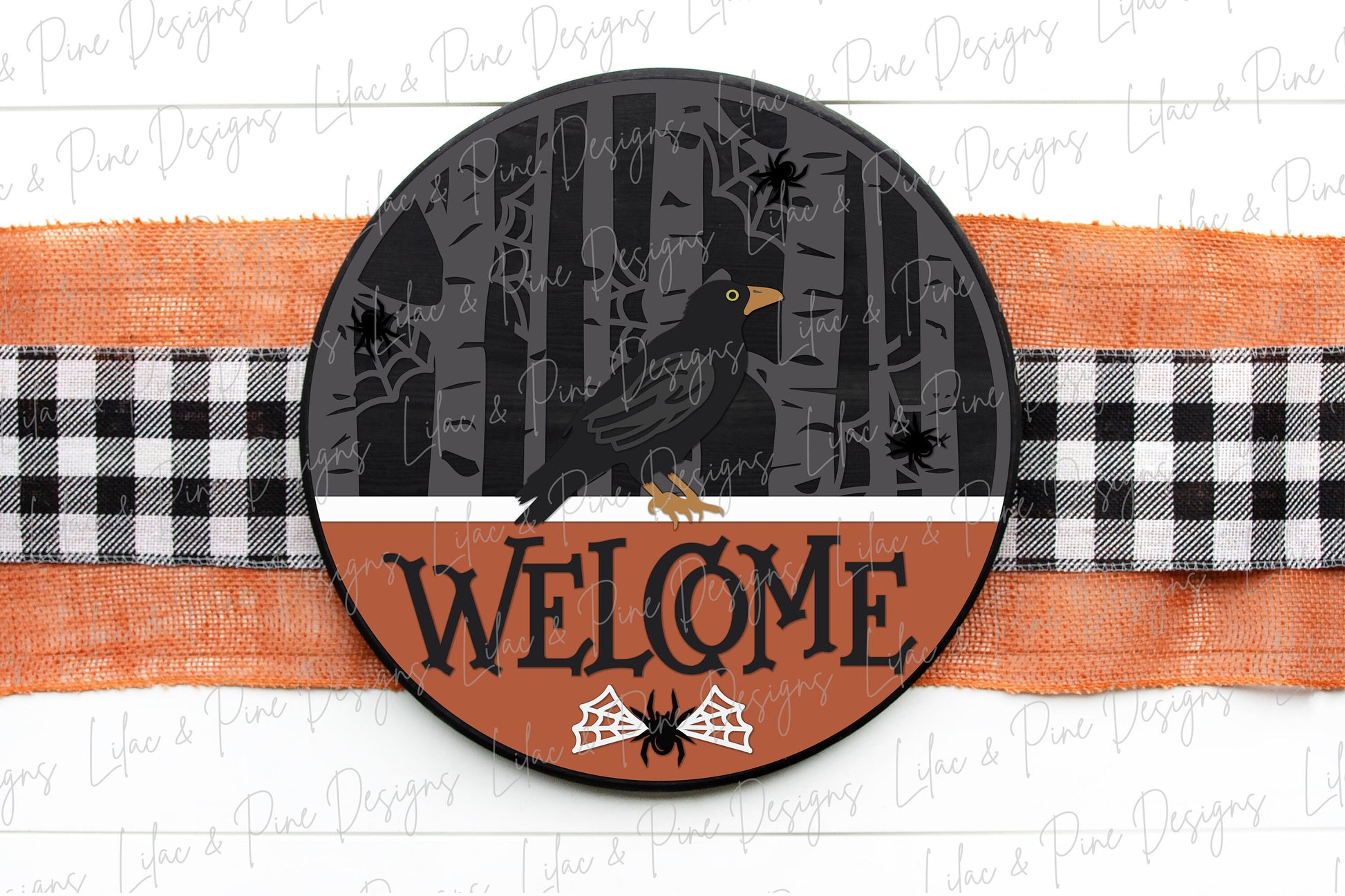 Halloween crow sign, Halloween door hanger SVG, Spooky forest welcome sign SVG, Halloween decor, raven svg, Glowforge Svg, laser cut file