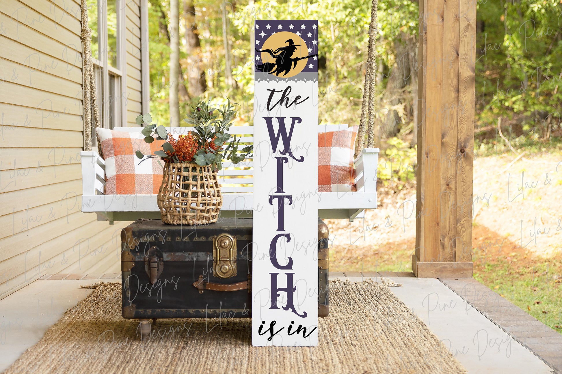 Halloween welcome sign SVG, Witch porch sign SVG, the witch is in vertical sign SVG, Halloween porch decor, Glowforge Svg, laser cut file