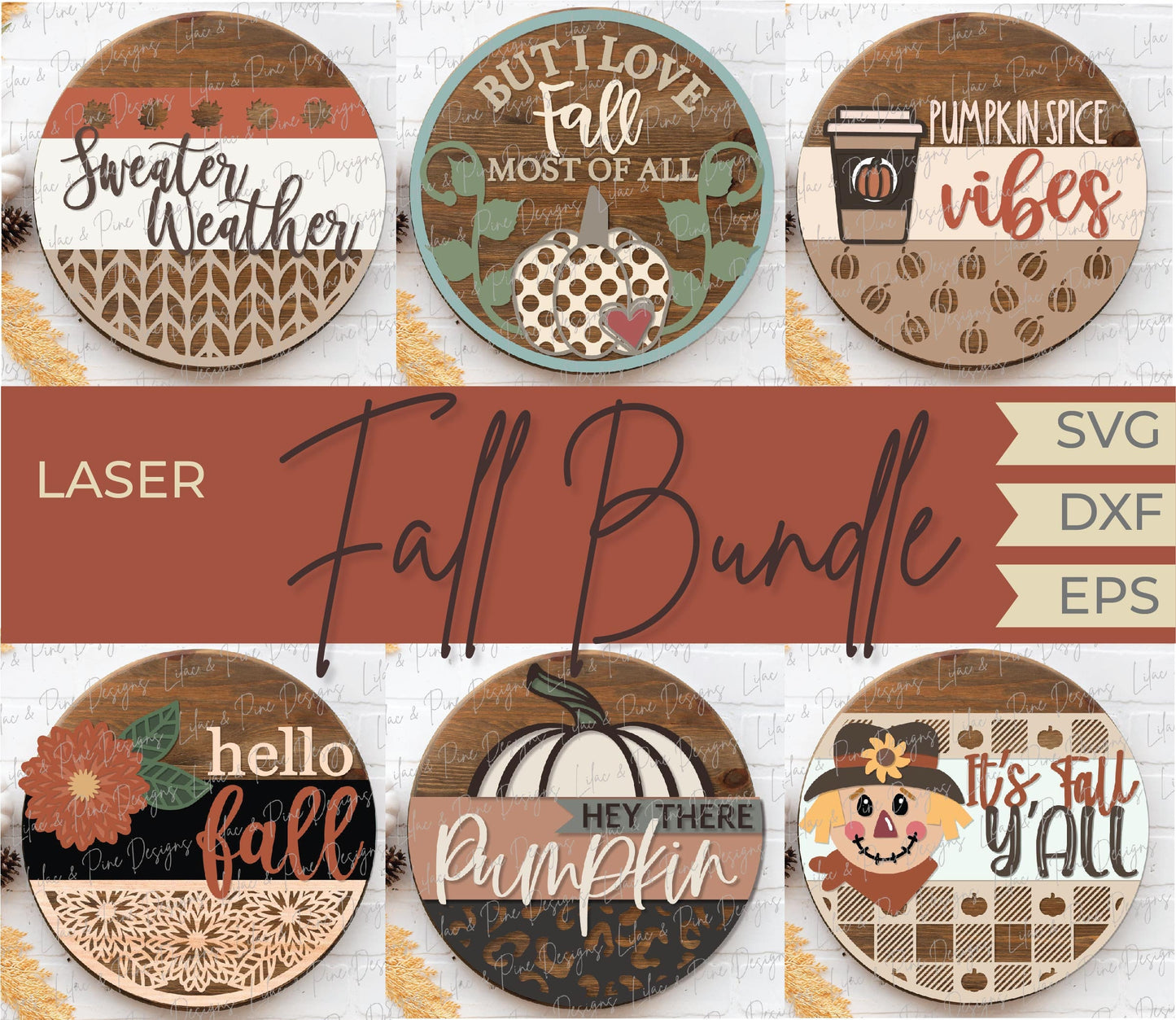 Fall welcome sign bundle, fall door hanger bundle SVG, pumpkin spice SVG, scarecrow svg, fall decor svg, Glowforge Svg, laser cut file