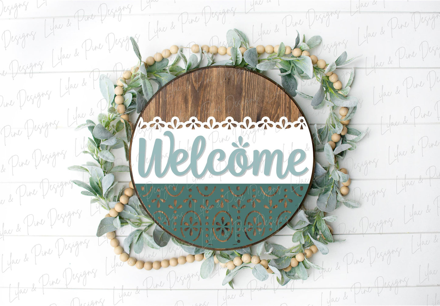 Welcome door sign SVG, Vintage pattern door hanger, Welcome door hanger SVG, floral welcome sign SVG, Glowforge svg file, laser cut file