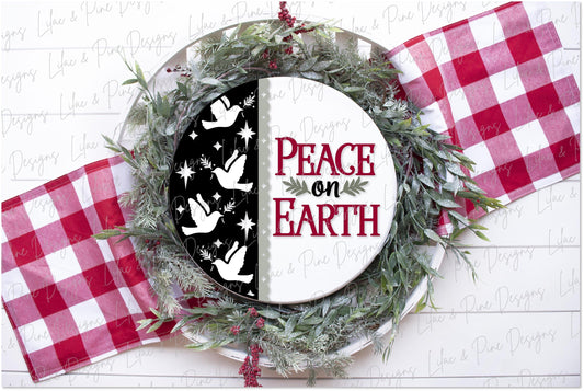 Christmas door hanger SVG, Peace on Earth sign SVG, Dove sign SVG, Christmas decor svg, Christian decor, Glowforge Svg, laser cut file