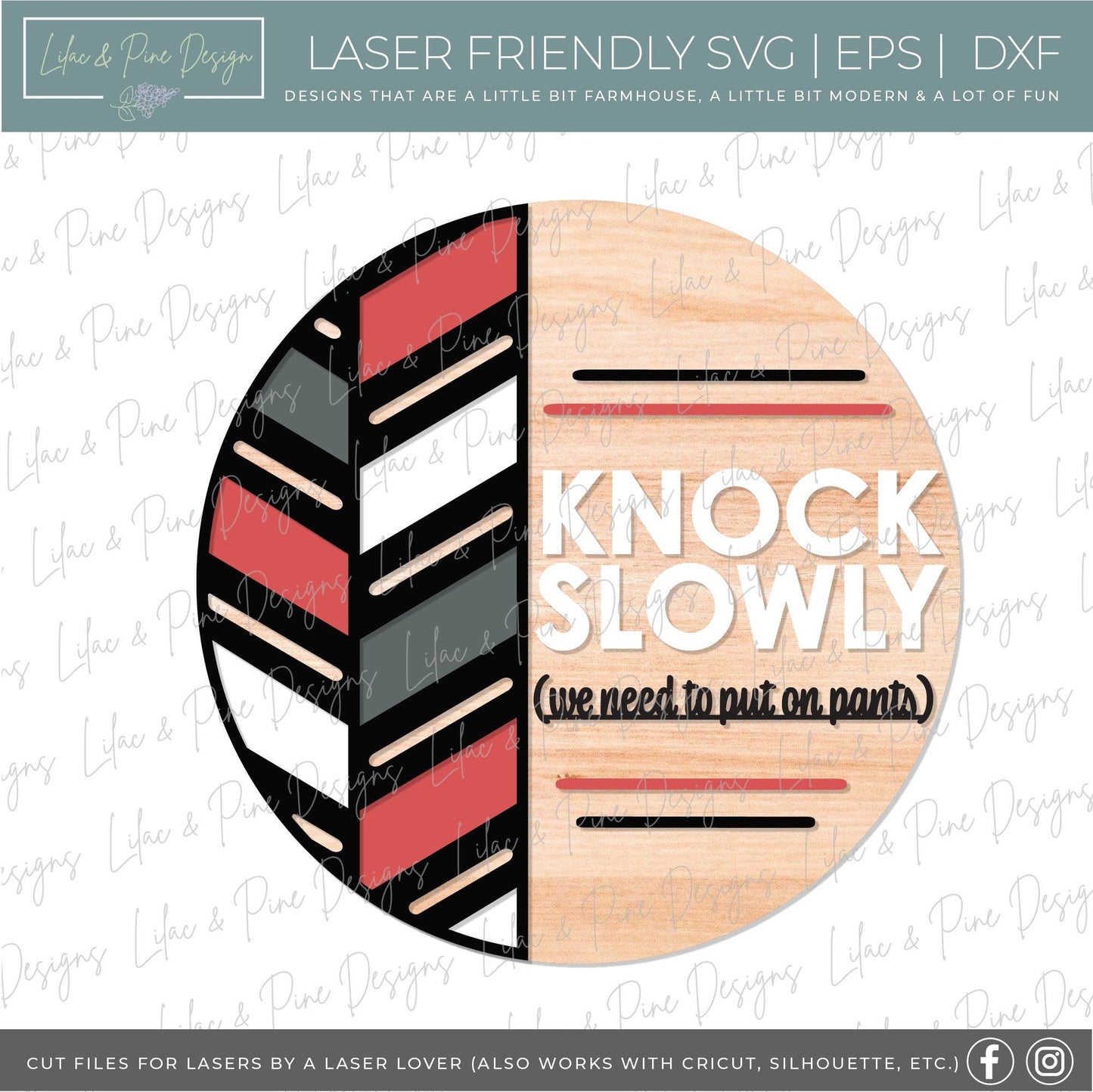 Knock Slowly door hanger, quilt welcome sign SVG, boho door hanger, funny welcome sign svg, porch decor, Glowforge Svg, laser cut file