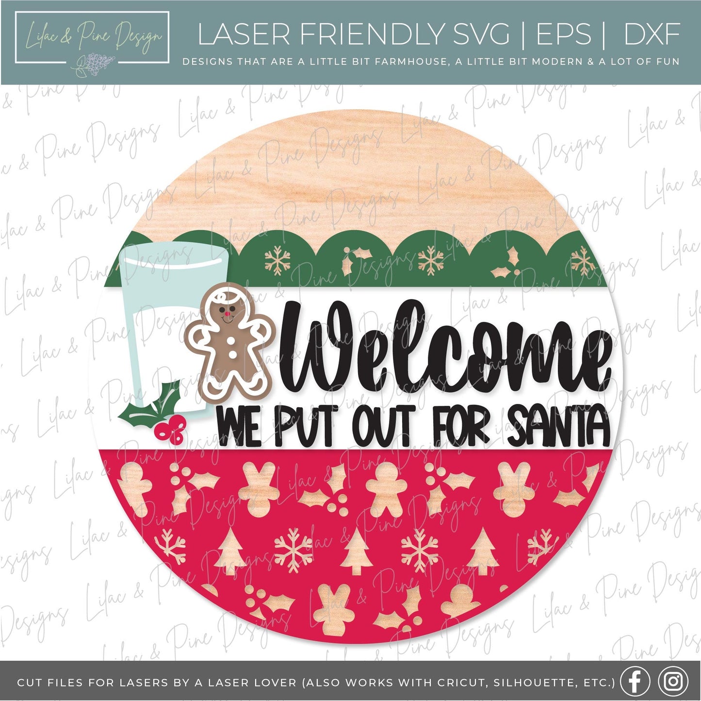 We Put out for Santa sign SVG, Funny Christmas welcome sign SVG, Snarky Christmas sign, Funny Christmas decor, Glowforge Svg, laser cut file