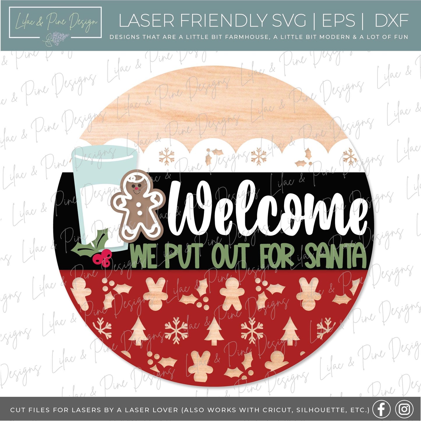 We Put out for Santa sign SVG, Funny Christmas welcome sign SVG, Snarky Christmas sign, Funny Christmas decor, Glowforge Svg, laser cut file
