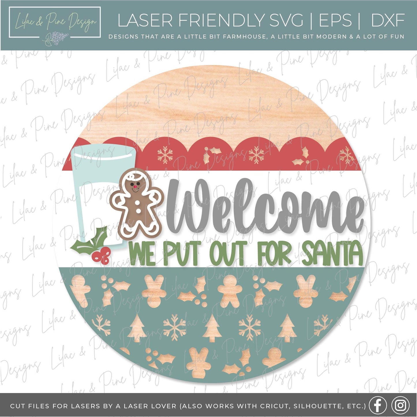 We Put out for Santa sign SVG, Funny Christmas welcome sign SVG, Snarky Christmas sign, Funny Christmas decor, Glowforge Svg, laser cut file