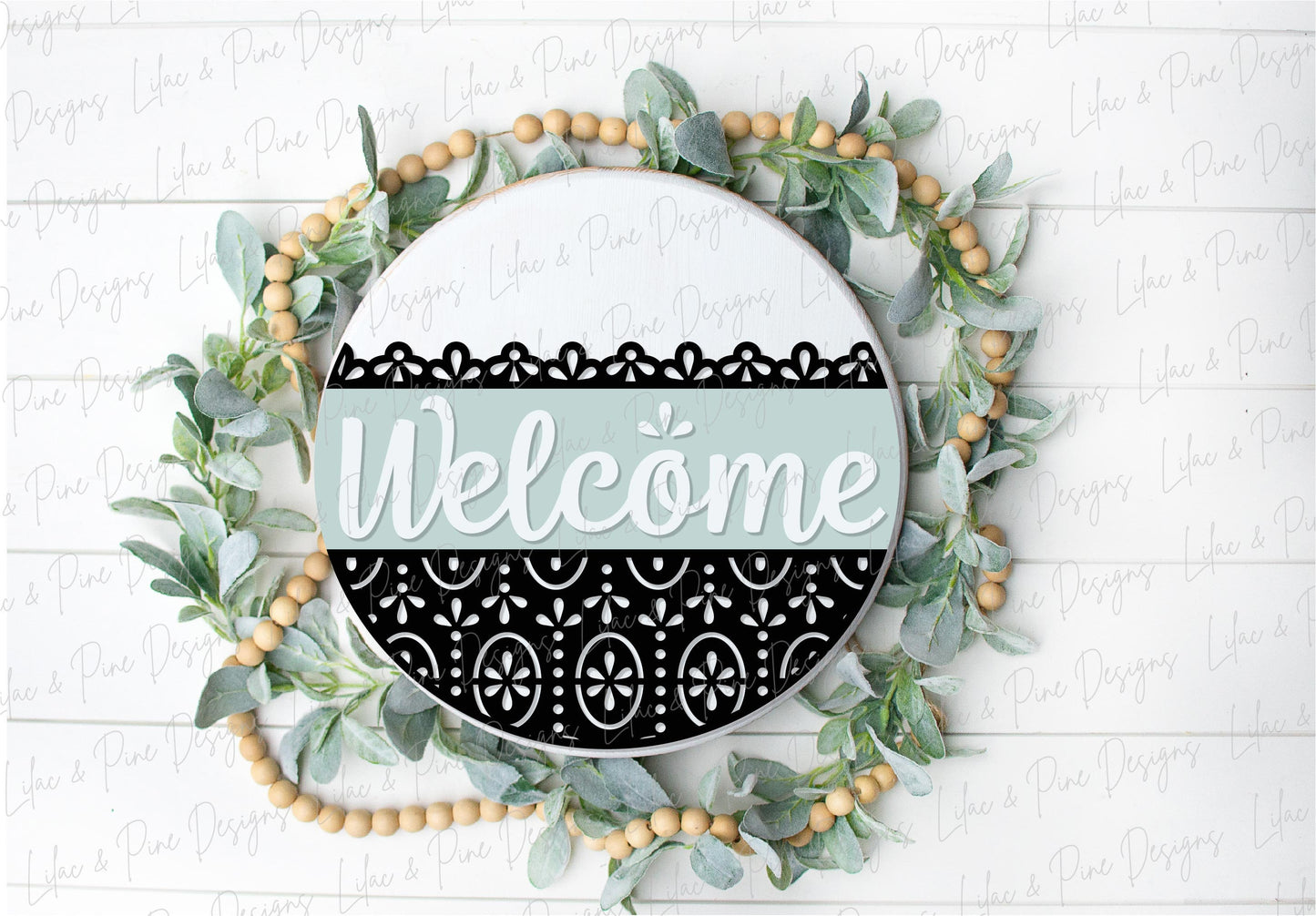 Welcome door sign SVG, Vintage pattern door hanger, Welcome door hanger SVG, floral welcome sign SVG, Glowforge svg file, laser cut file