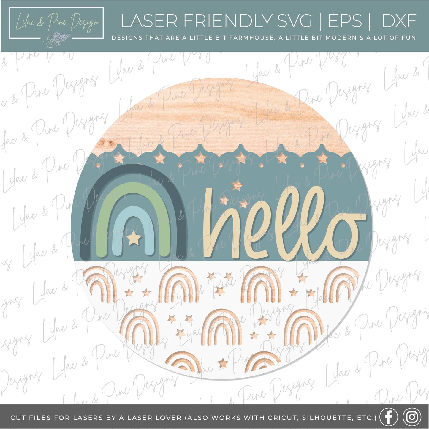 boho rainbow sign SVG, boho door hanger, rainbow welcome sign SVG, boho Welcome sign SVG, porch sign svg, Glowforge Svg, laser cut file