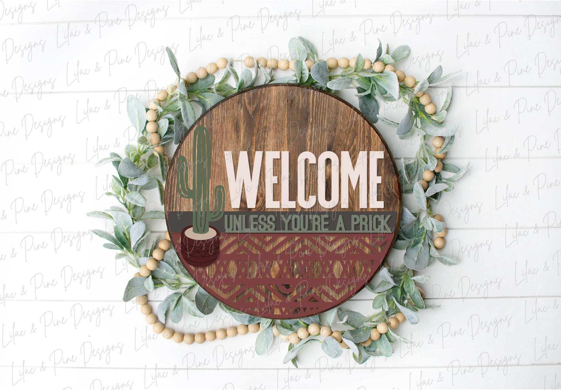 boho cactus sign SVG, cactus door hanger, western welcome sign SVG, cactus Welcome sign SVG, porch sign svg, Glowforge Svg, laser cut file