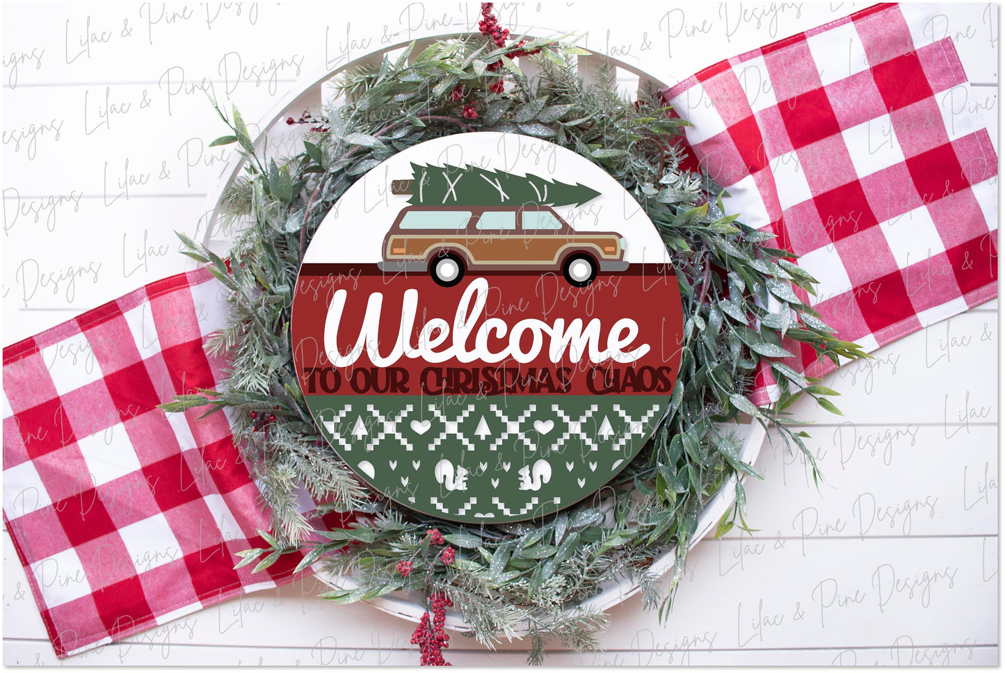 Christmas Chaos sign SVG, Christmas welcome sign SVG, Snarky Christmas door hanger SVG, Funny Christmas sign, Glowforge Svg, laser cut file