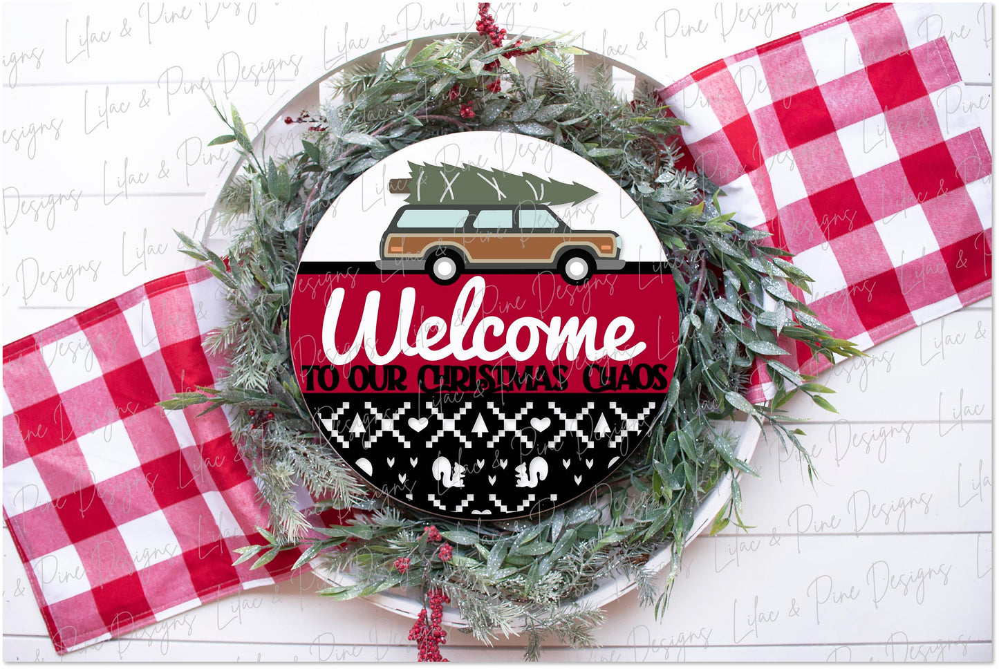 Christmas Chaos sign SVG, Christmas welcome sign SVG, Snarky Christmas door hanger SVG, Funny Christmas sign, Glowforge Svg, laser cut file