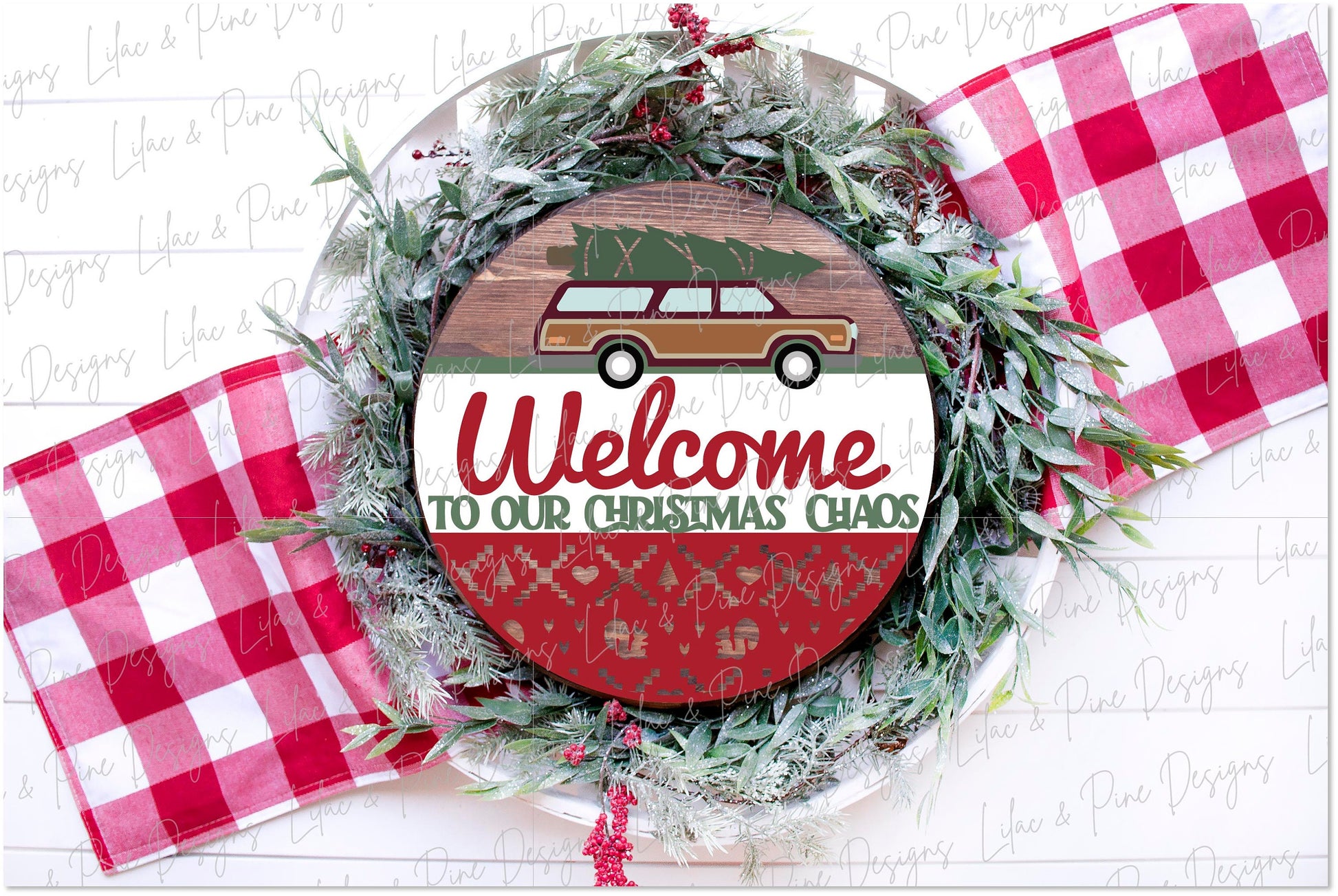 Christmas Chaos sign SVG, Christmas welcome sign SVG, Snarky Christmas door hanger SVG, Funny Christmas sign, Glowforge Svg, laser cut file