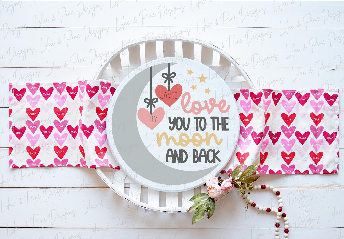 Love You to the Moon sign SVG, Valentine door hanger, Love Welcome sign, wedding gift SVG, Nursery decor, Glowforge SVG, laser cut file