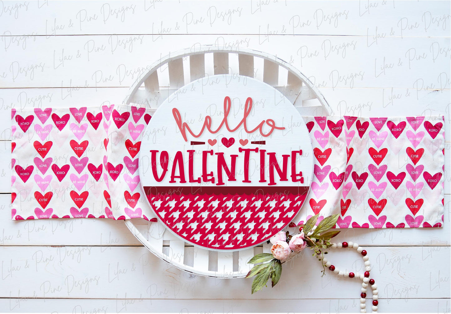 Hello Valentine sign SVG, Valentine door hanger, Valentines Welcome sign SVG, Valentines Day decor, Glowforge SVG, laser cut file