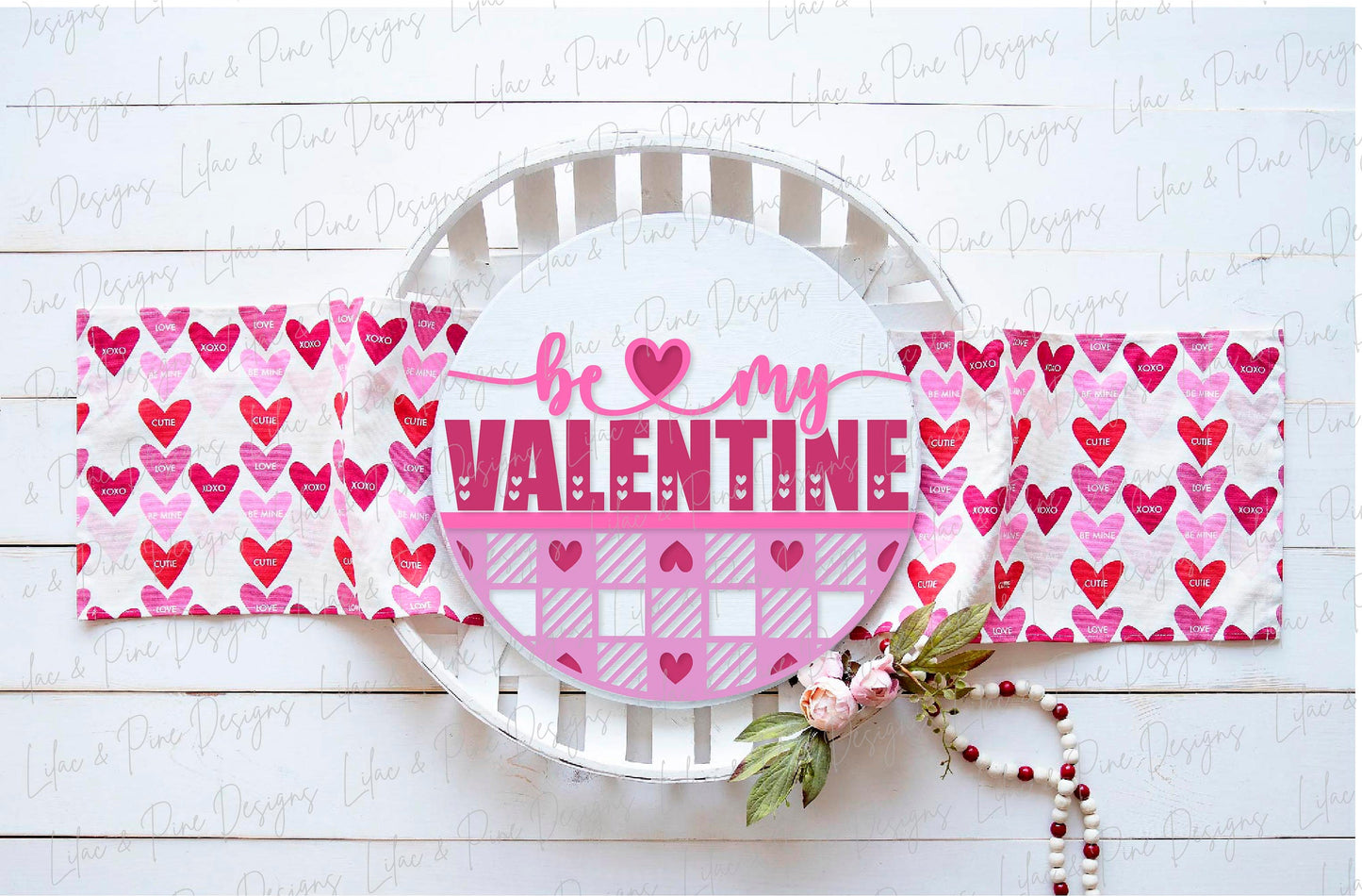 be my Valentine sign SVG, Valentine door hanger, Valentines Welcome sign SVG, plaid Valentines Day decor, Glowforge SVG, laser cut file