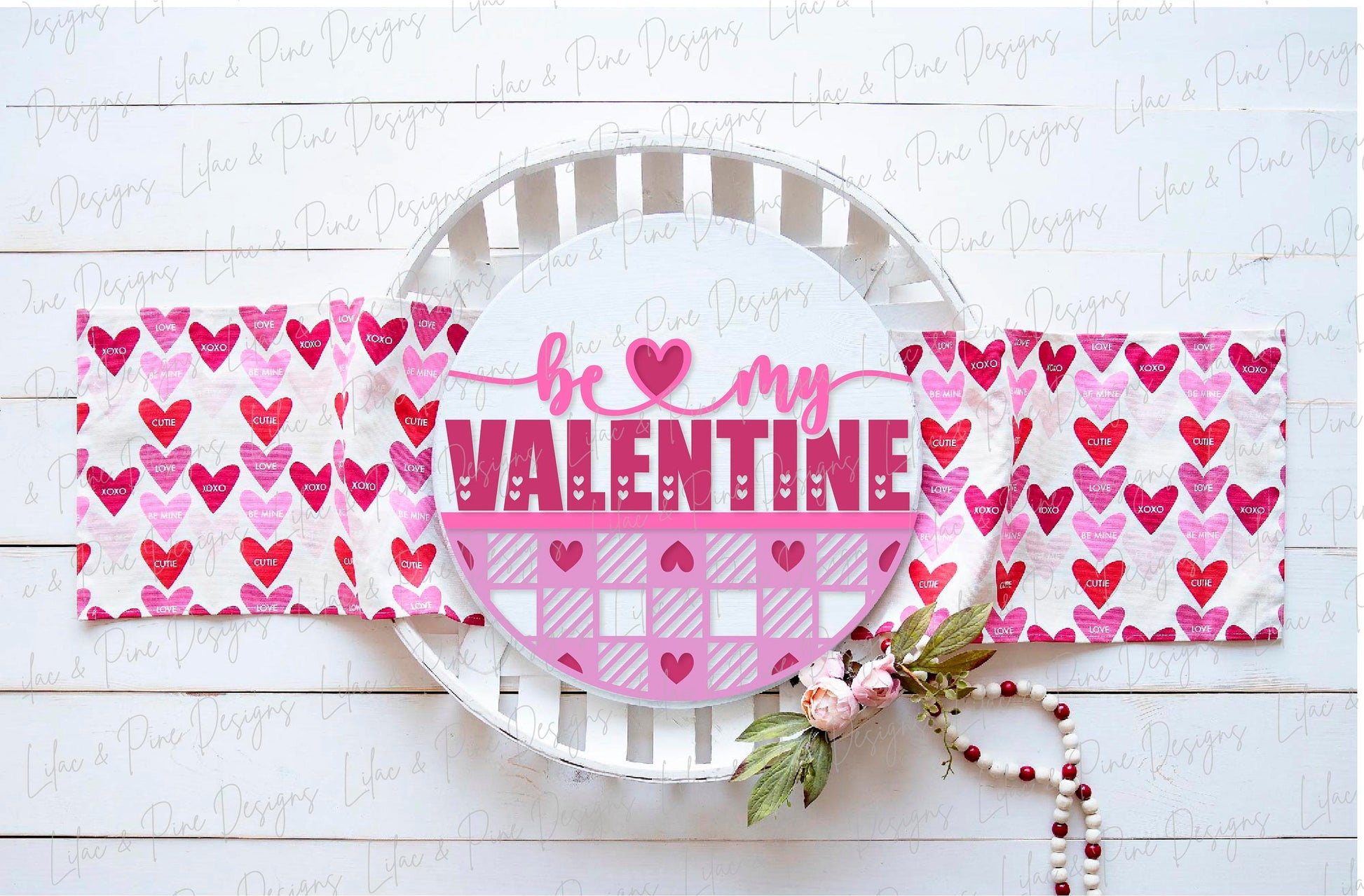 be my Valentine sign SVG, Valentine door hanger, Valentines Welcome sign SVG, plaid Valentines Day decor, Glowforge SVG, laser cut file