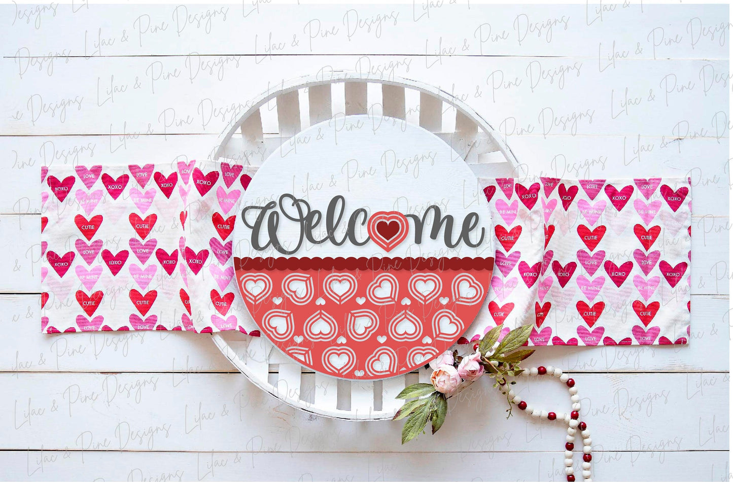 Valentine Welcome sign SVG, Valentine door hanger, Heart Welcome sign, Valentines Day decor, Glowforge SVG, laser cut file