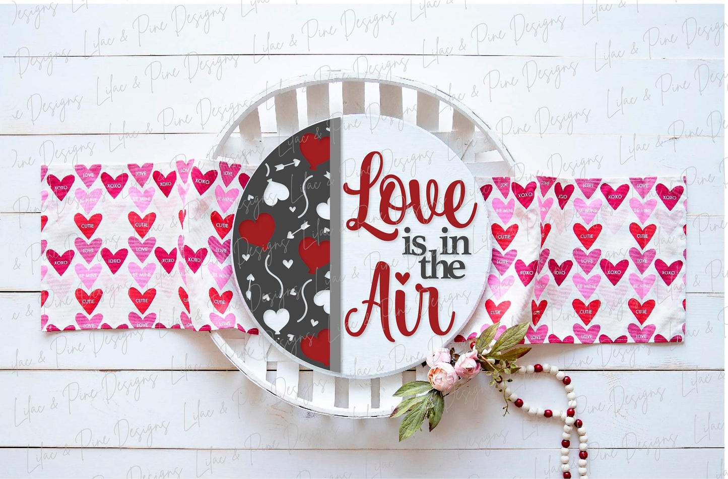 Love is in the air sign SVG, Love door hanger SVG, Valentine Welcome sign, Valentines Day decor svg, Glowforge SVG, laser cut file