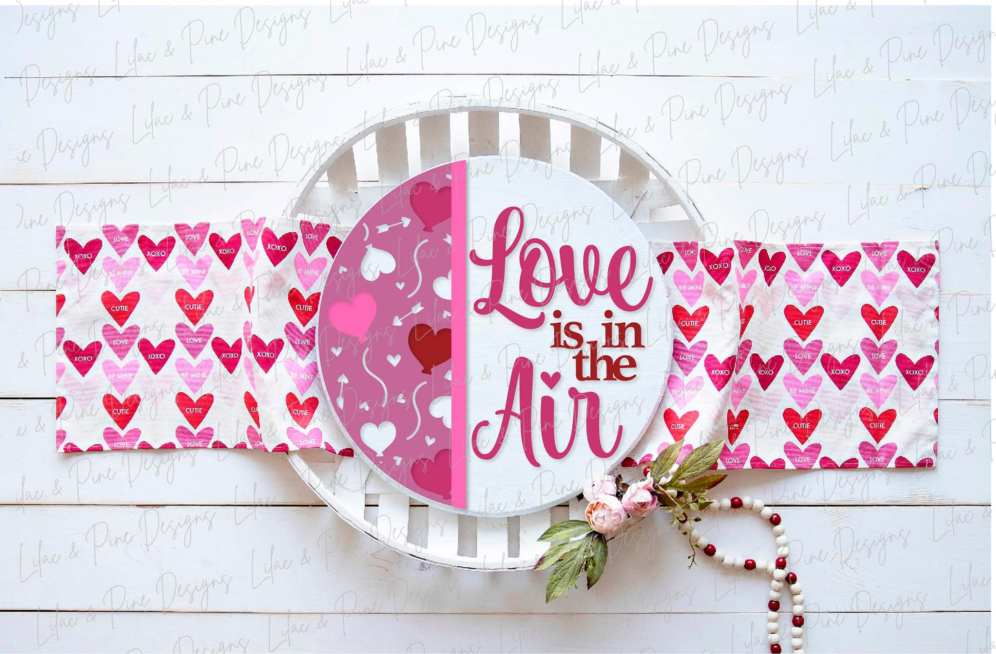 Love is in the air sign SVG, Love door hanger SVG, Valentine Welcome sign, Valentines Day decor svg, Glowforge SVG, laser cut file