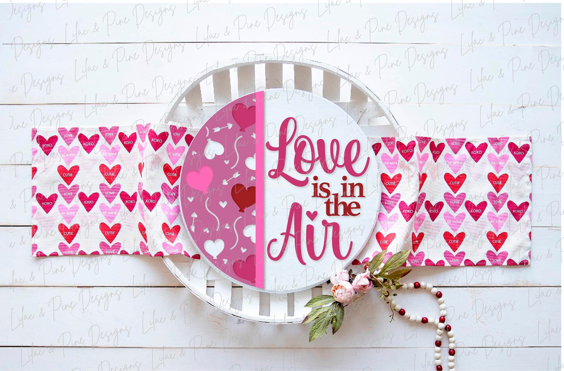 Love is in the air sign SVG, Love door hanger SVG, Valentine Welcome sign, Valentines Day decor svg, Glowforge SVG, laser cut file