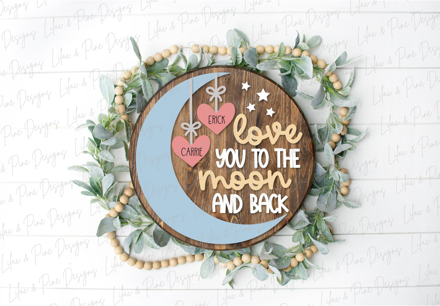 Love You to the Moon sign SVG, Valentine door hanger, Love Welcome sign, wedding gift SVG, Nursery decor, Glowforge SVG, laser cut file