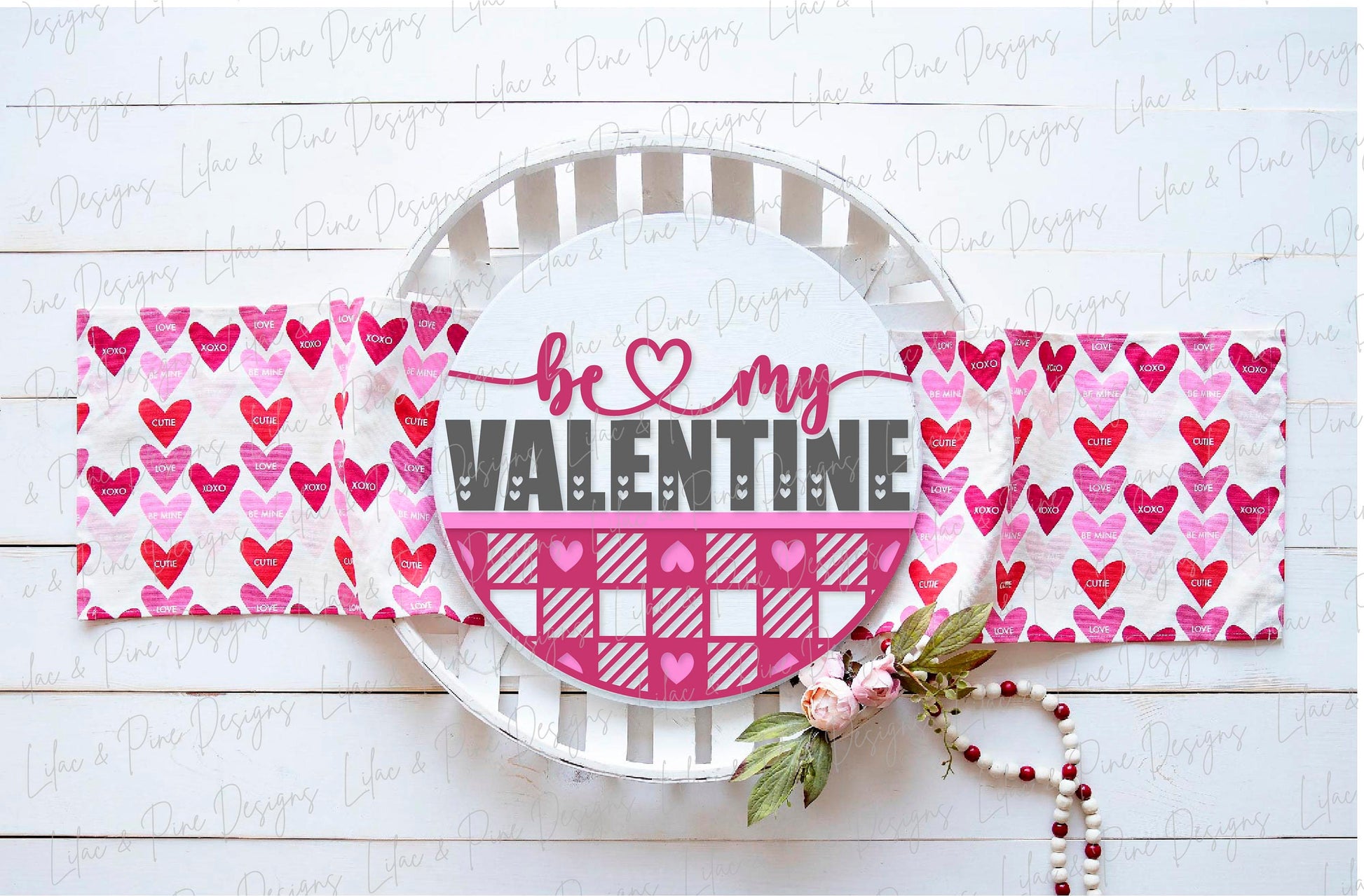be my Valentine sign SVG, Valentine door hanger, Valentines Welcome sign SVG, plaid Valentines Day decor, Glowforge SVG, laser cut file