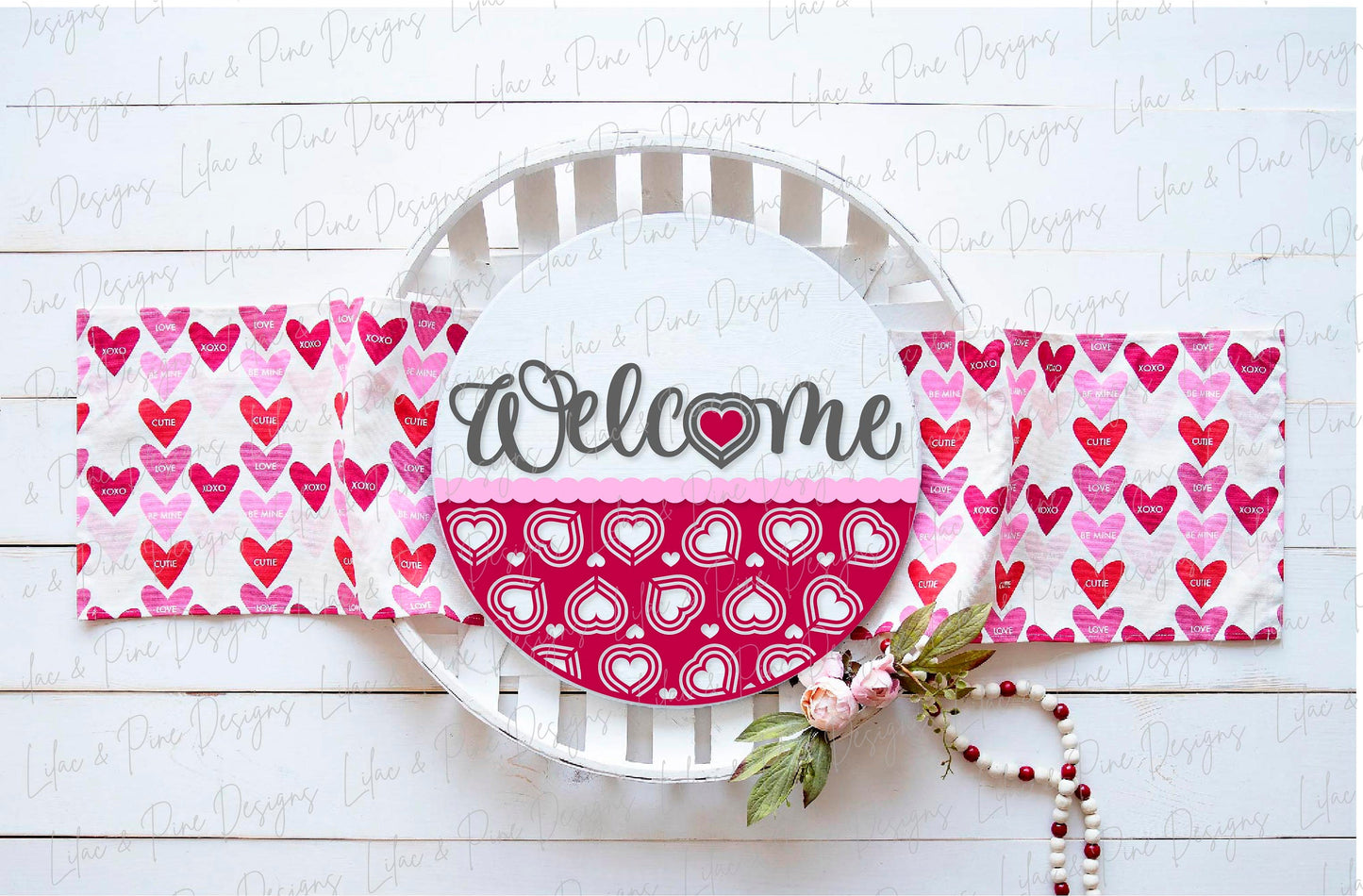 Valentine Welcome sign SVG, Valentine door hanger, Heart Welcome sign, Valentines Day decor, Glowforge SVG, laser cut file