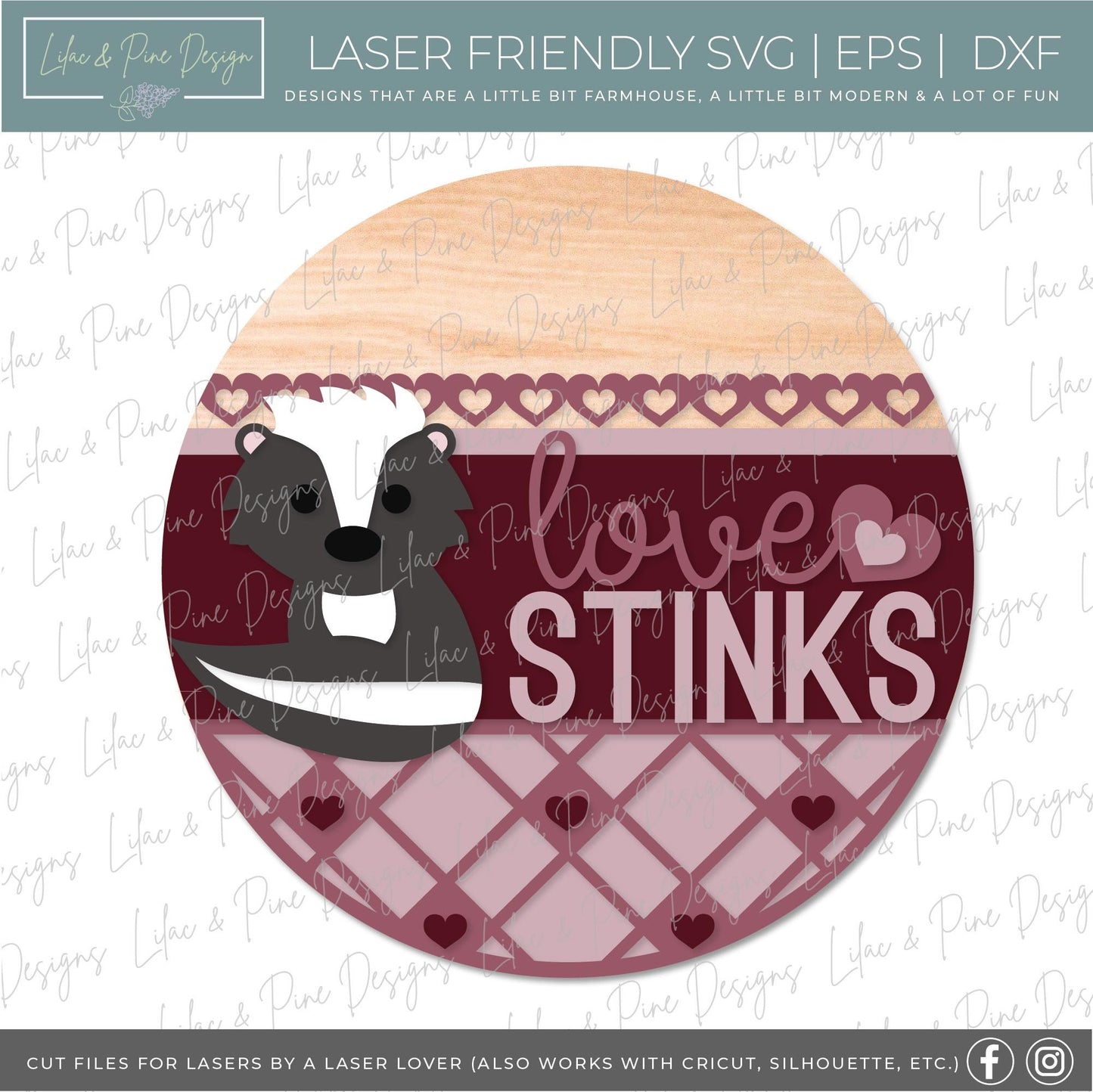 Valentine Welcome sign SVG, Valentine door hanger, Love Stinks SVG, Woodland animal svg, Valentines Day decor, Glowforge SVG, laser cut file