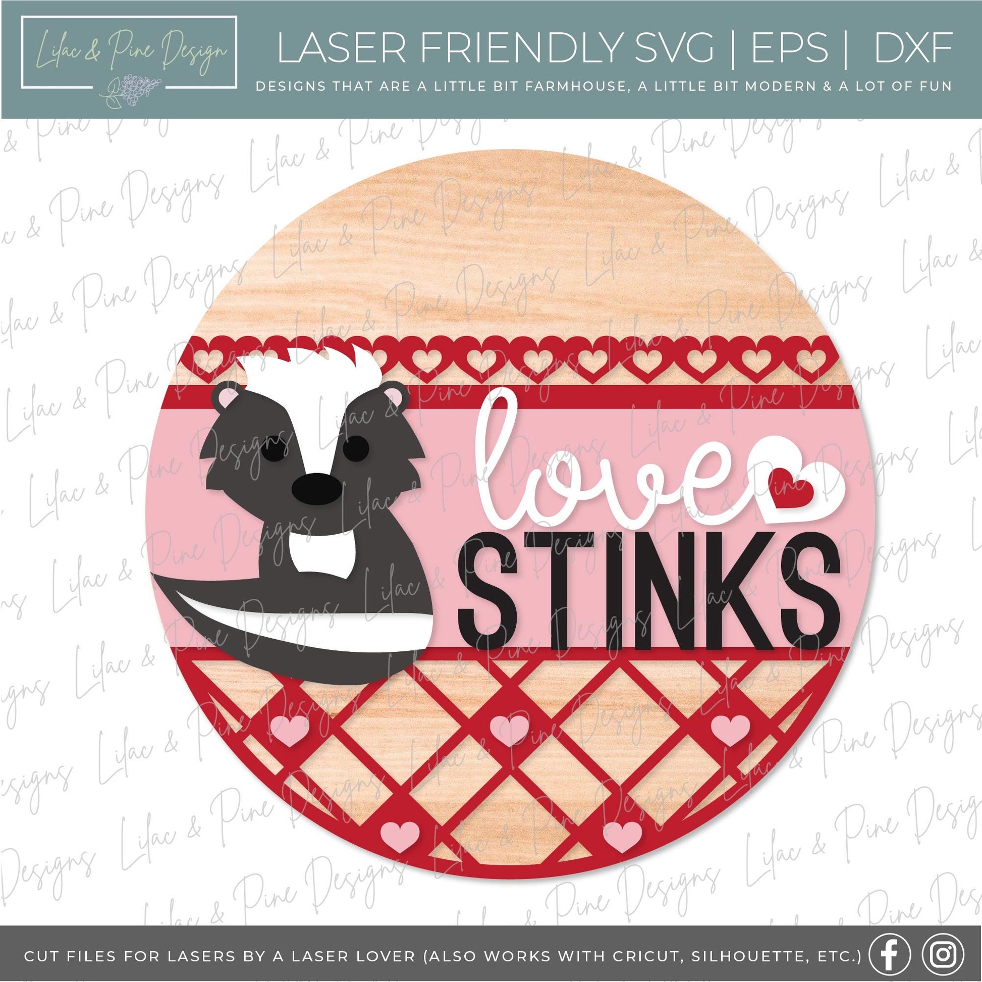 Valentine Welcome sign SVG, Valentine door hanger, Love Stinks SVG, Woodland animal svg, Valentines Day decor, Glowforge SVG, laser cut file