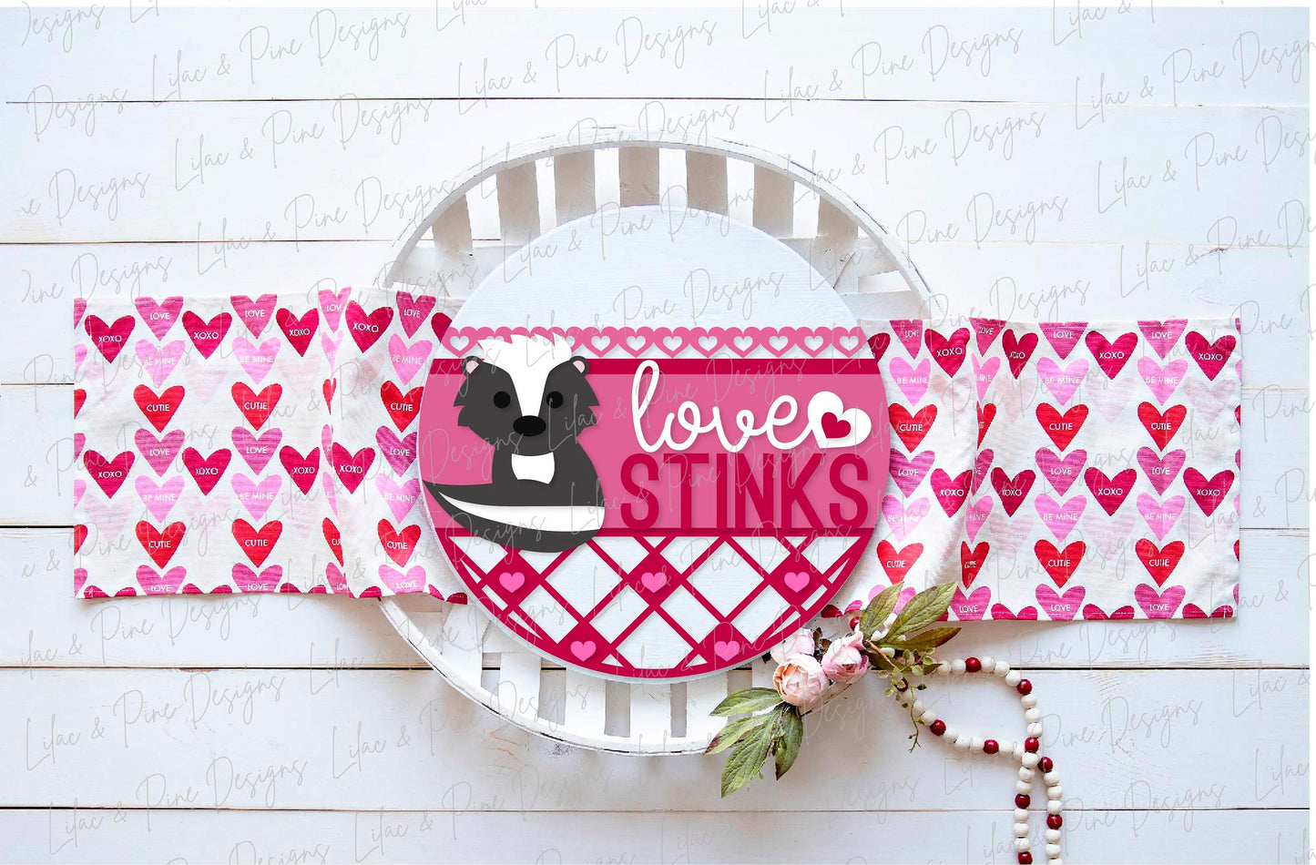 Valentine Welcome sign SVG, Valentine door hanger, Love Stinks SVG, Woodland animal svg, Valentines Day decor, Glowforge SVG, laser cut file