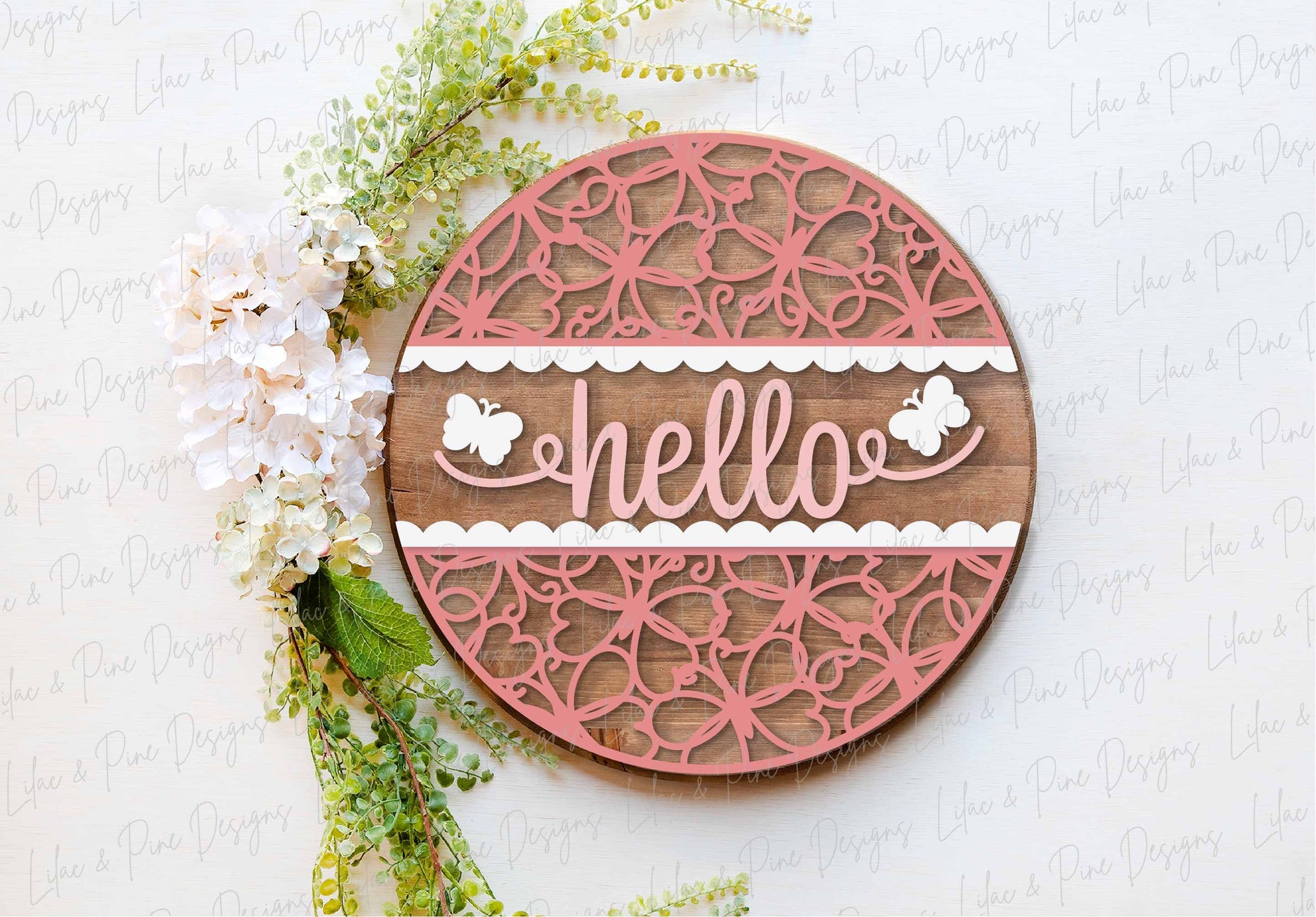 spring hello sign SVG, butterfly door hanger, butterfly Welcome sign SVG, spring decor, spring door hanger, Glowforge SVG, laser cut file
