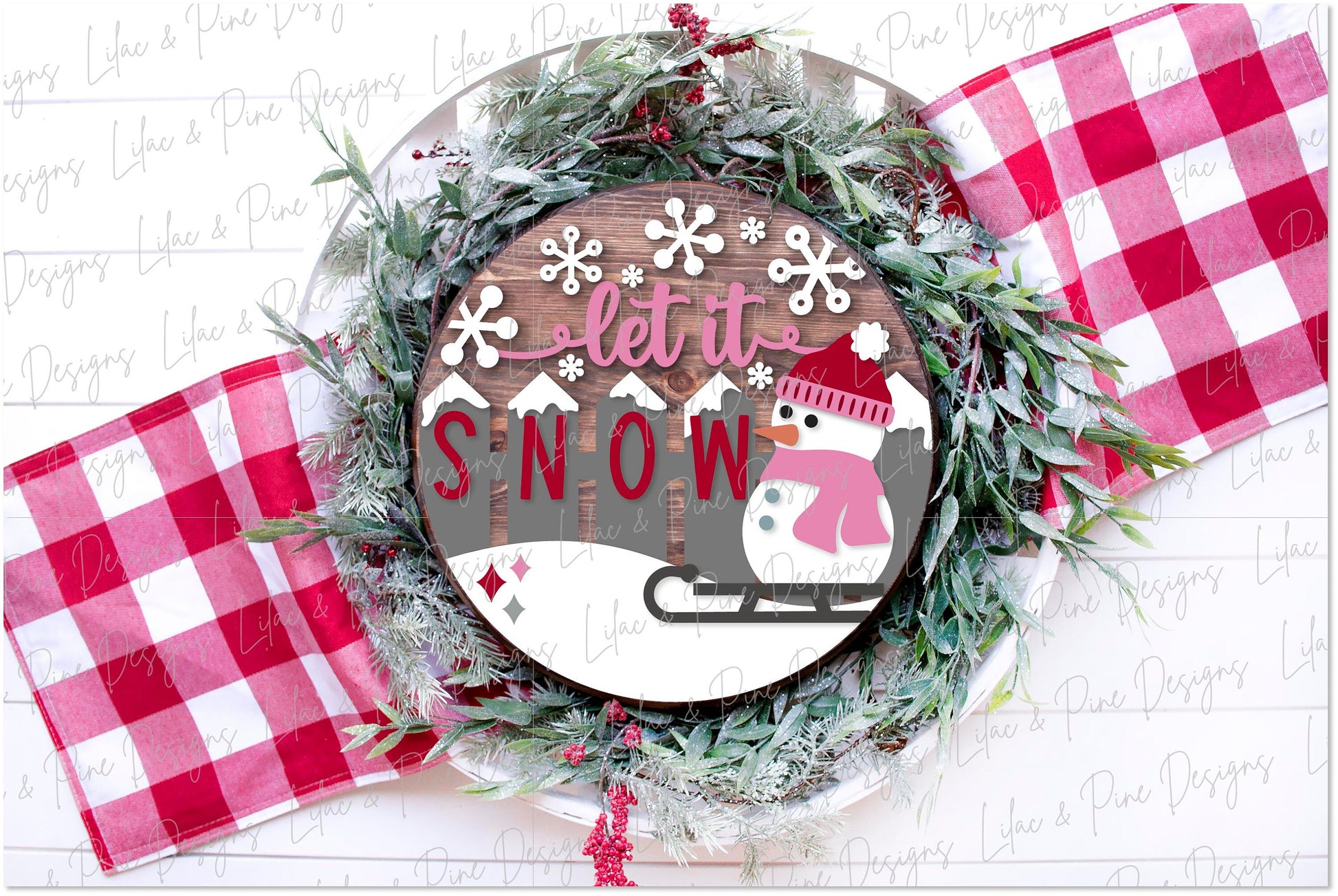 Let it Snow sign SVG, Snowman welcome sign SVG, Winter door hanger SVG, Snowman round sign, Snow pattern sign, Glowforge Svg, laser cut file
