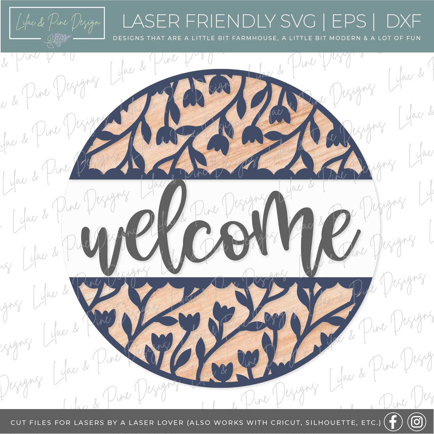 spring welcome sign SVG, tulip door hanger, tulip Welcome sign SVG, spring decor, floral svg, Cricut svg, Glowforge SVG, laser cut file