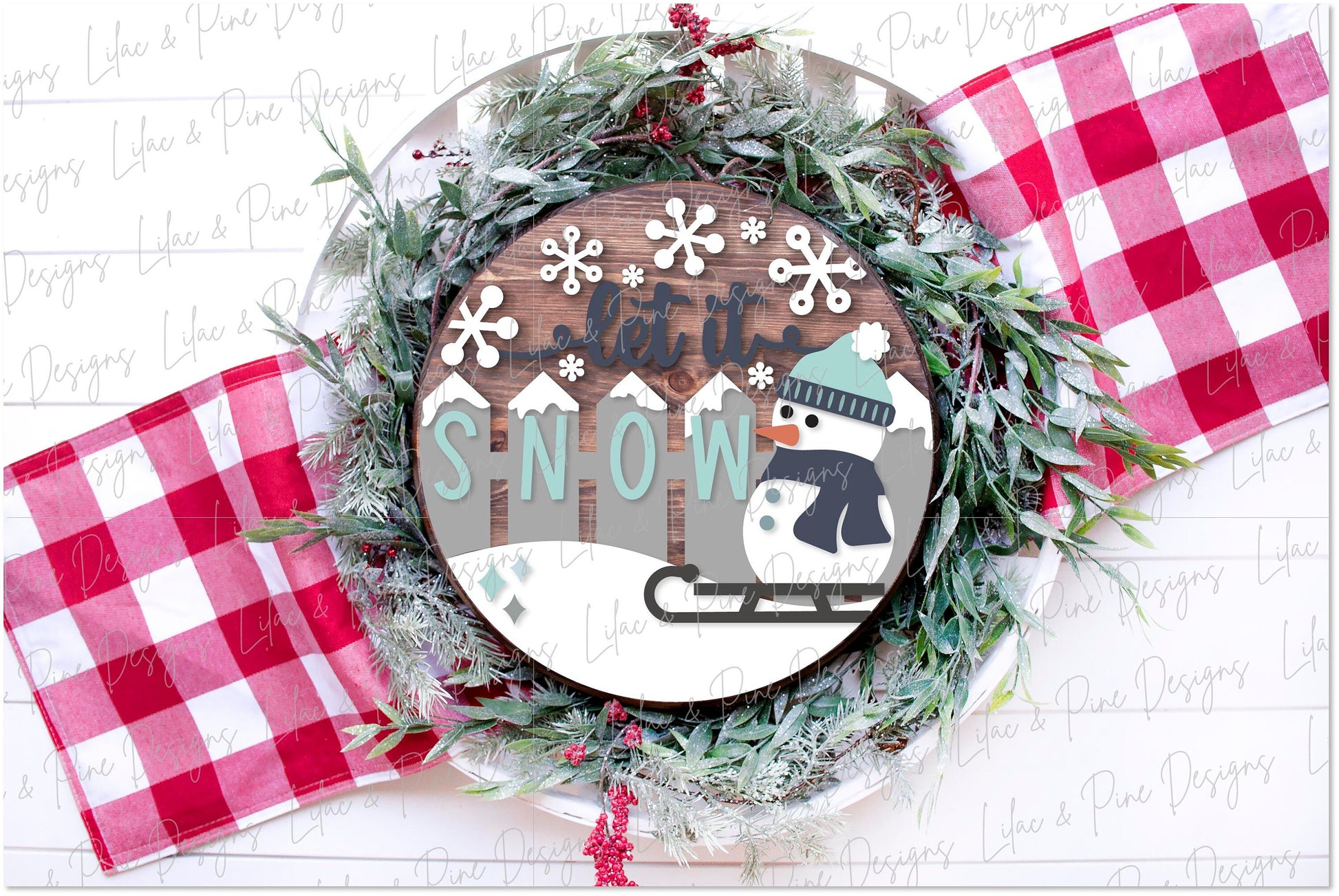 Let it Snow sign SVG, Snowman welcome sign SVG, Winter door hanger SVG, Snowman round sign, Snow pattern sign, Glowforge Svg, laser cut file