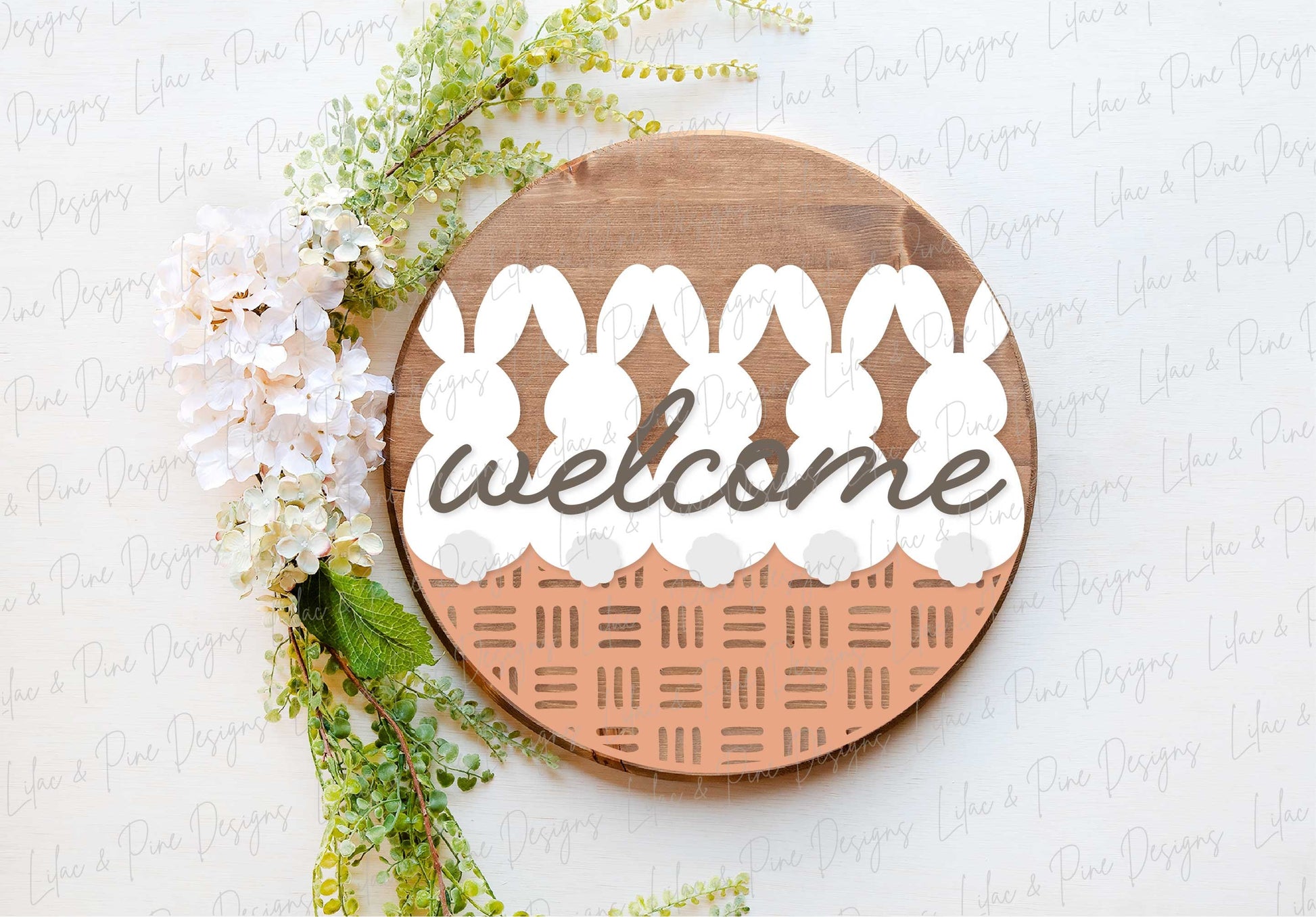 Easter welcome sign SVG, bunny door hanger, spring Welcome, Easter wall art, spring decor, Easter sign SVG, Glowforge SVG, laser cut file