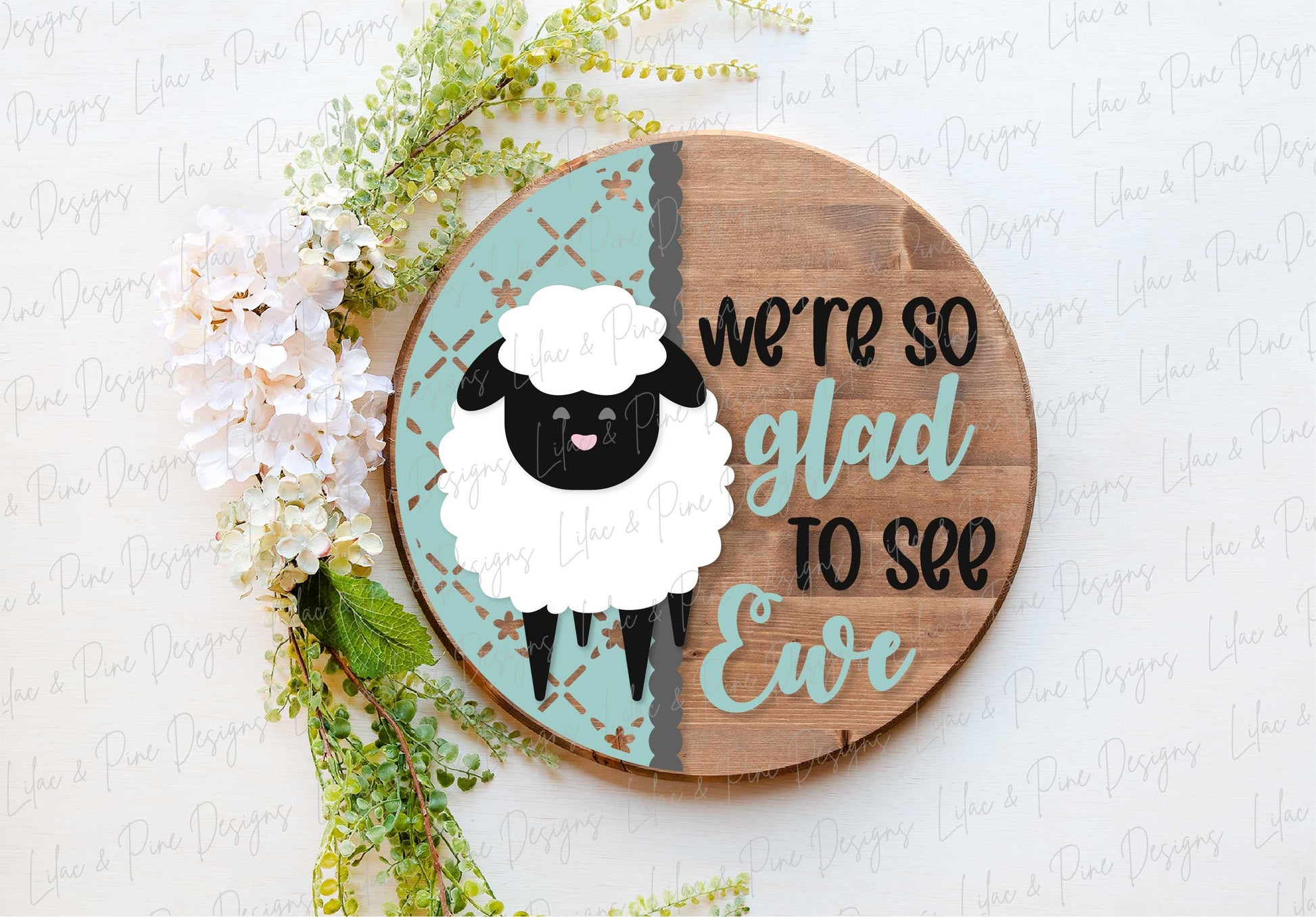 Sheep Welcome sign SVG, Easter lamb door hanger, Farmhouse Welcome sign SVG, Farmhouse decor, Spring wall art, Glowforge SVG, laser cut file