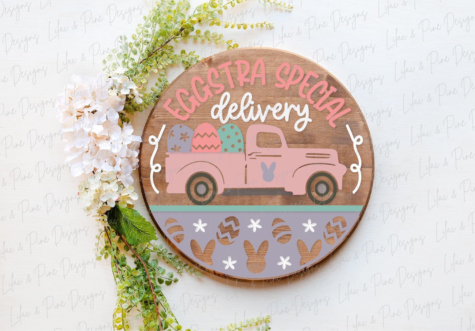 Easter truck sign SVG, Easter egg door hanger svg, Easter Welcome sign SVG,  Easter decor, Easter wall decor, Glowforge SVG, laser cut file