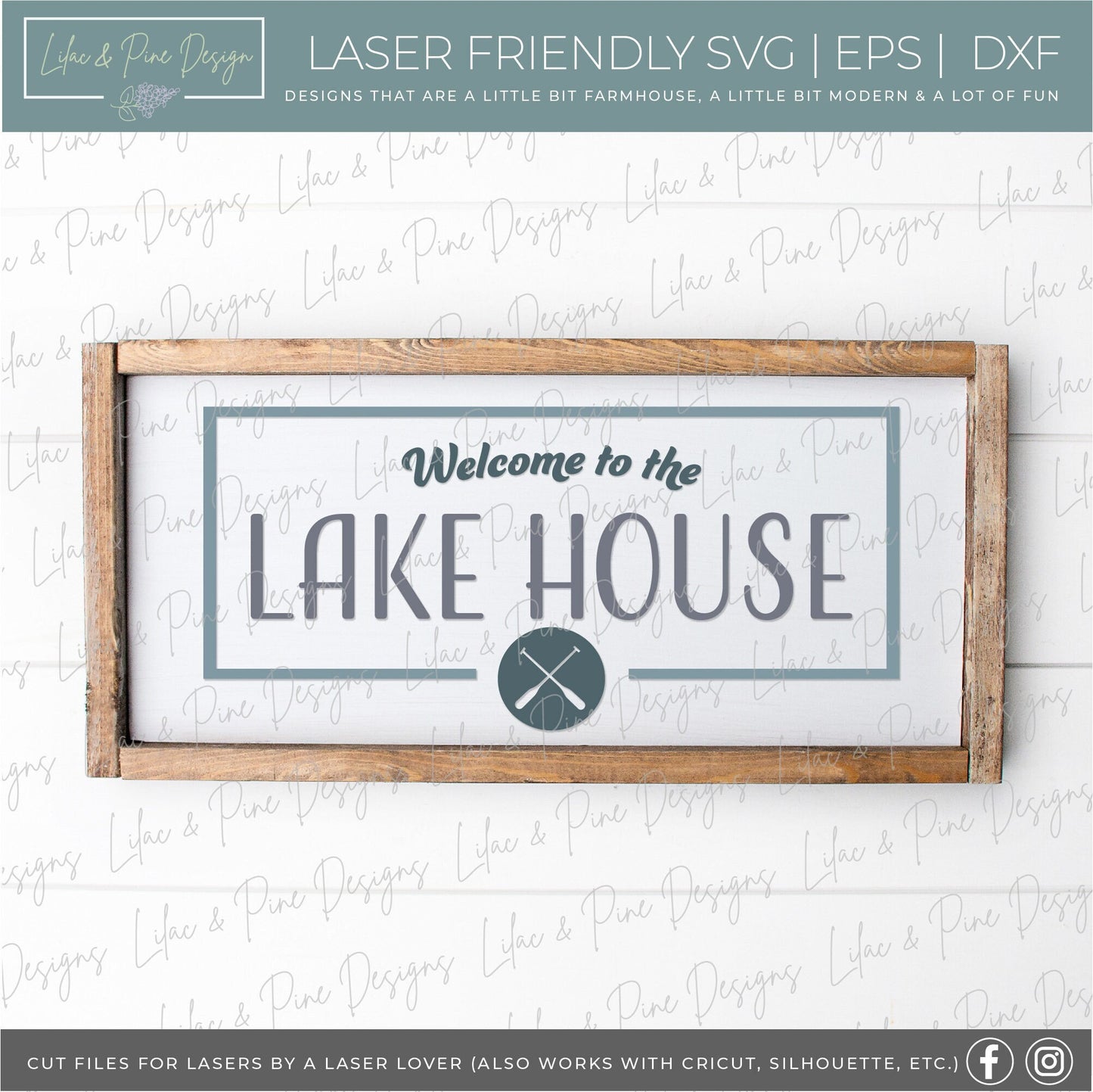 Lake House SVG - Summer SVG - Lake House Decor - Welcome SVG - Anchor svg - Paddle svg - Lake house laser cut file - Cricut cut file