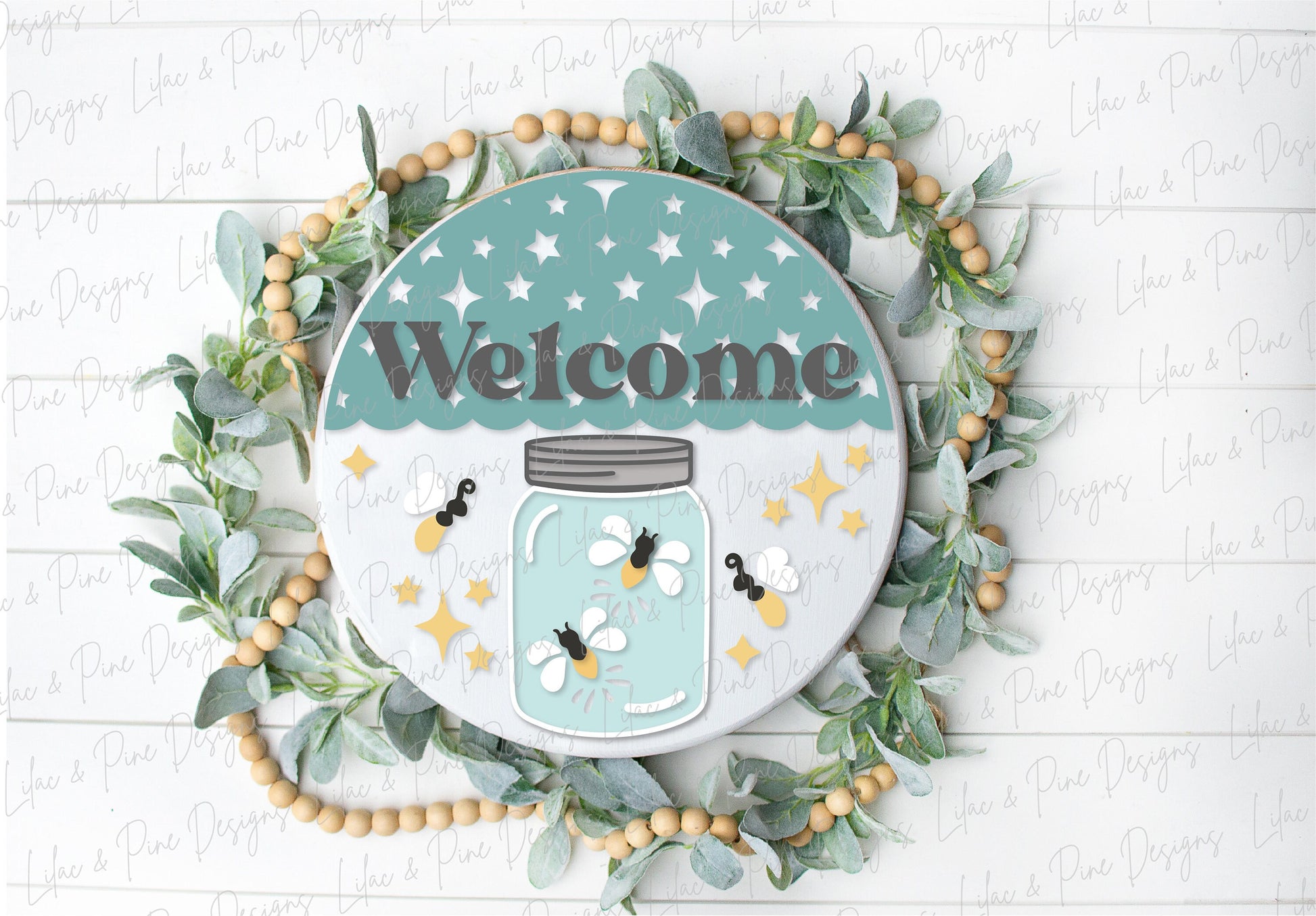 Firefly welcome sign SVG, Lightning bug door hanger svg, Summer Welcome sign SVG,  Summer porch decor, Glowforge SVG, laser cut file