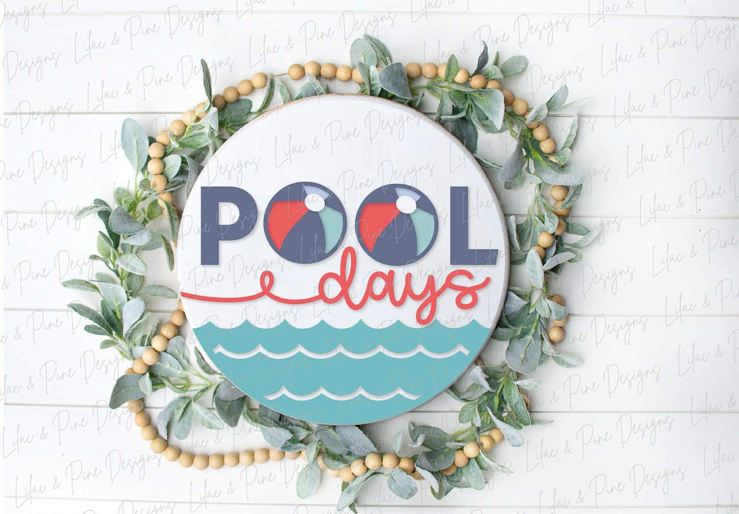 summer welcome sign SVG, pool door hanger, pool days Welcome SVG, summer decor, round door hanger, Cricut, Glowforge SVG, laser cut file
