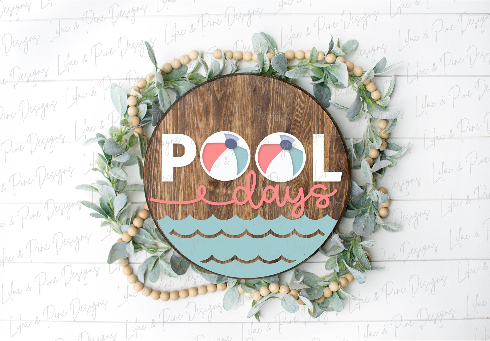 summer welcome sign SVG, pool door hanger, pool days Welcome SVG, summer decor, round door hanger, Cricut, Glowforge SVG, laser cut file