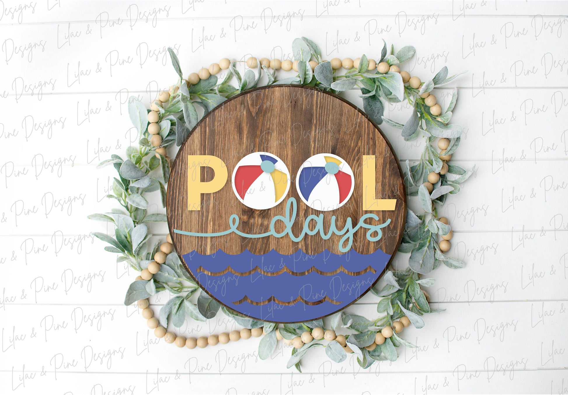 summer welcome sign SVG, pool door hanger, pool days Welcome SVG, summer decor, round door hanger, Cricut, Glowforge SVG, laser cut file