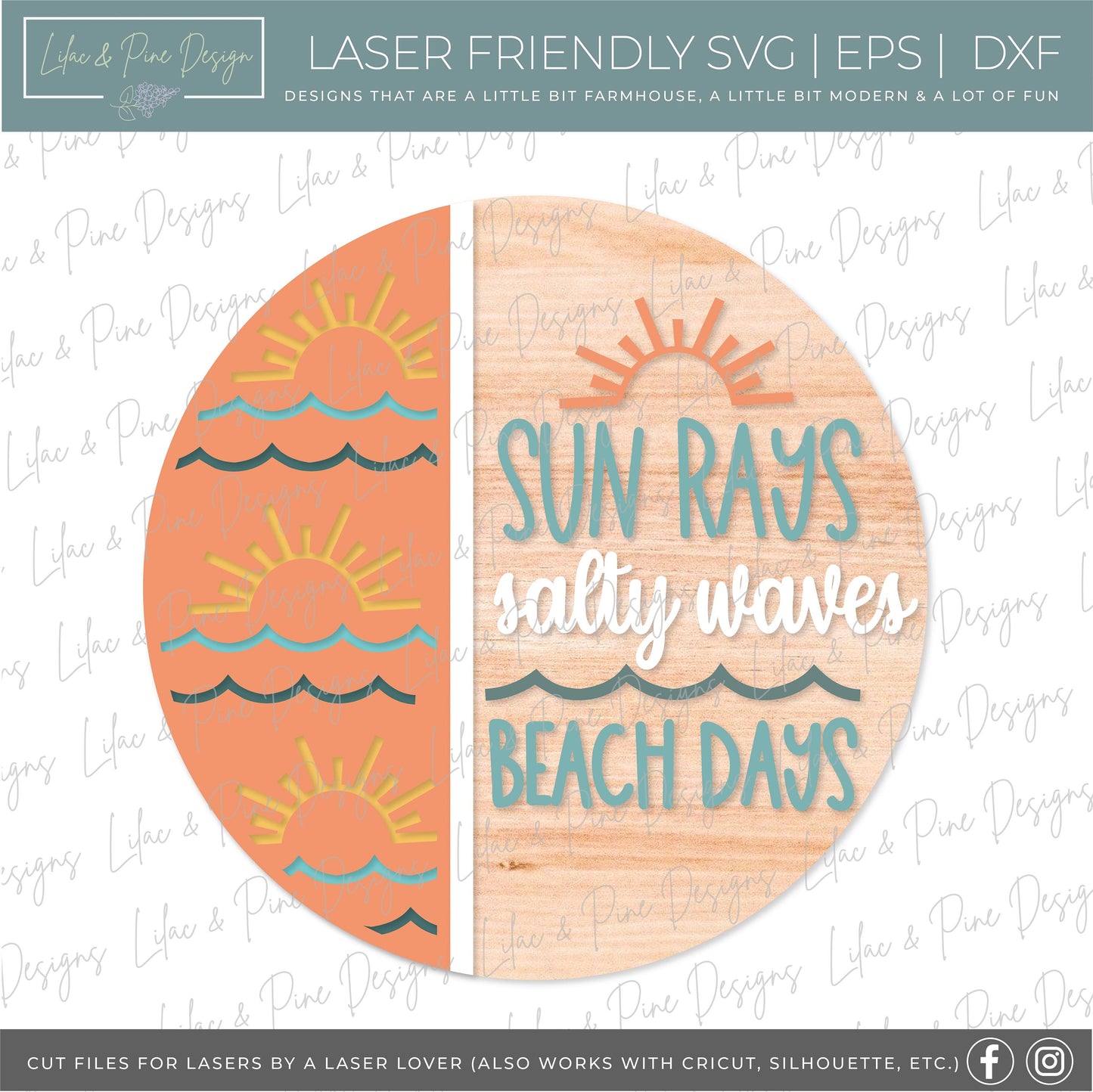 Boat waves sign, Lake days SVG, summer welcome sign SVG, lake days door hanger, summer sag, lake house decor, Glowforge SVG, laser cut file