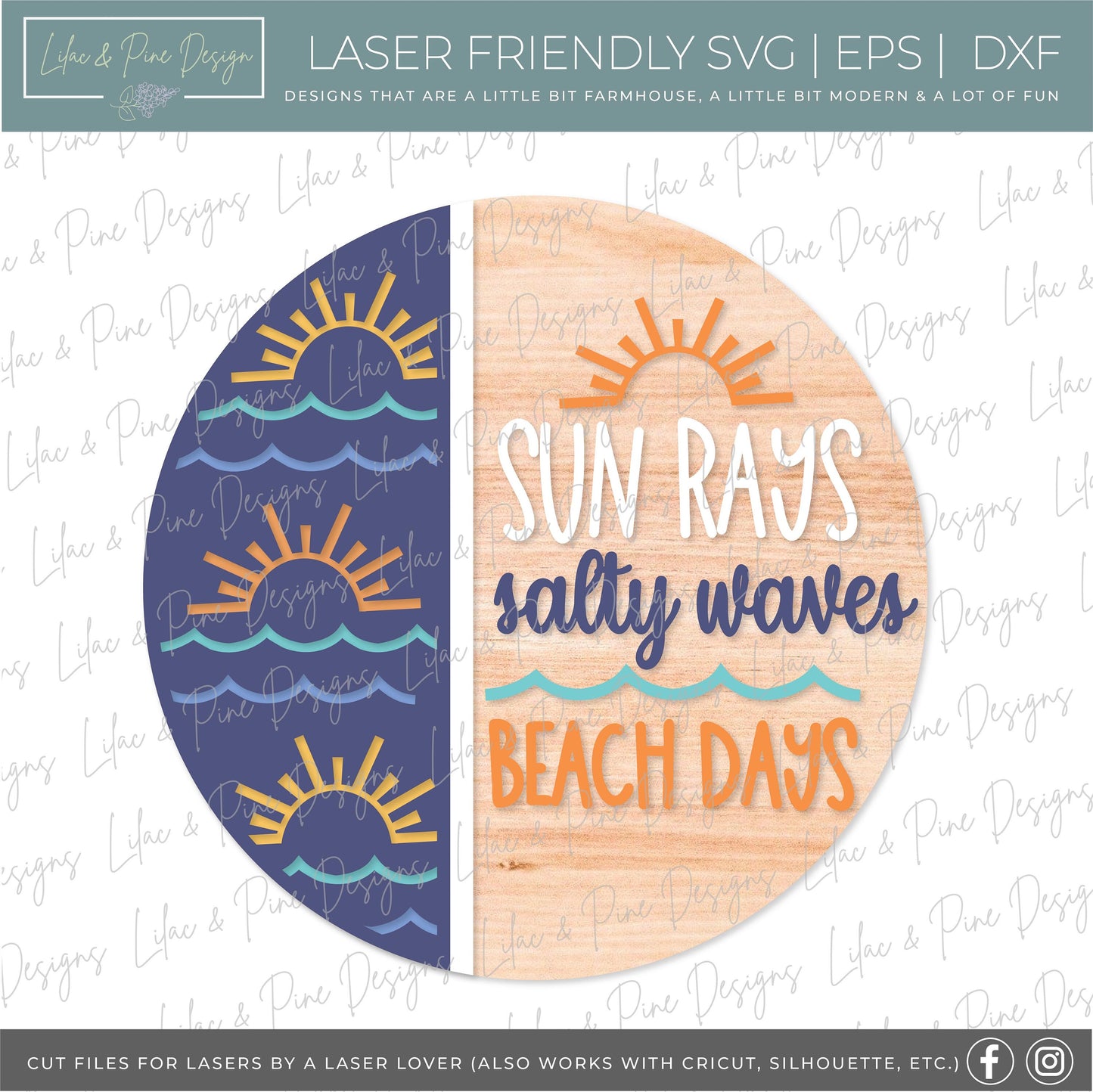 Boat waves sign, Lake days SVG, summer welcome sign SVG, lake days door hanger, summer sag, lake house decor, Glowforge SVG, laser cut file
