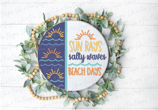 Beach Waves sign SVG, Beach days sign, summer welcome sign SVG, Beach door hanger, summer svg, beach decor, Glowforge SVG, laser cut file