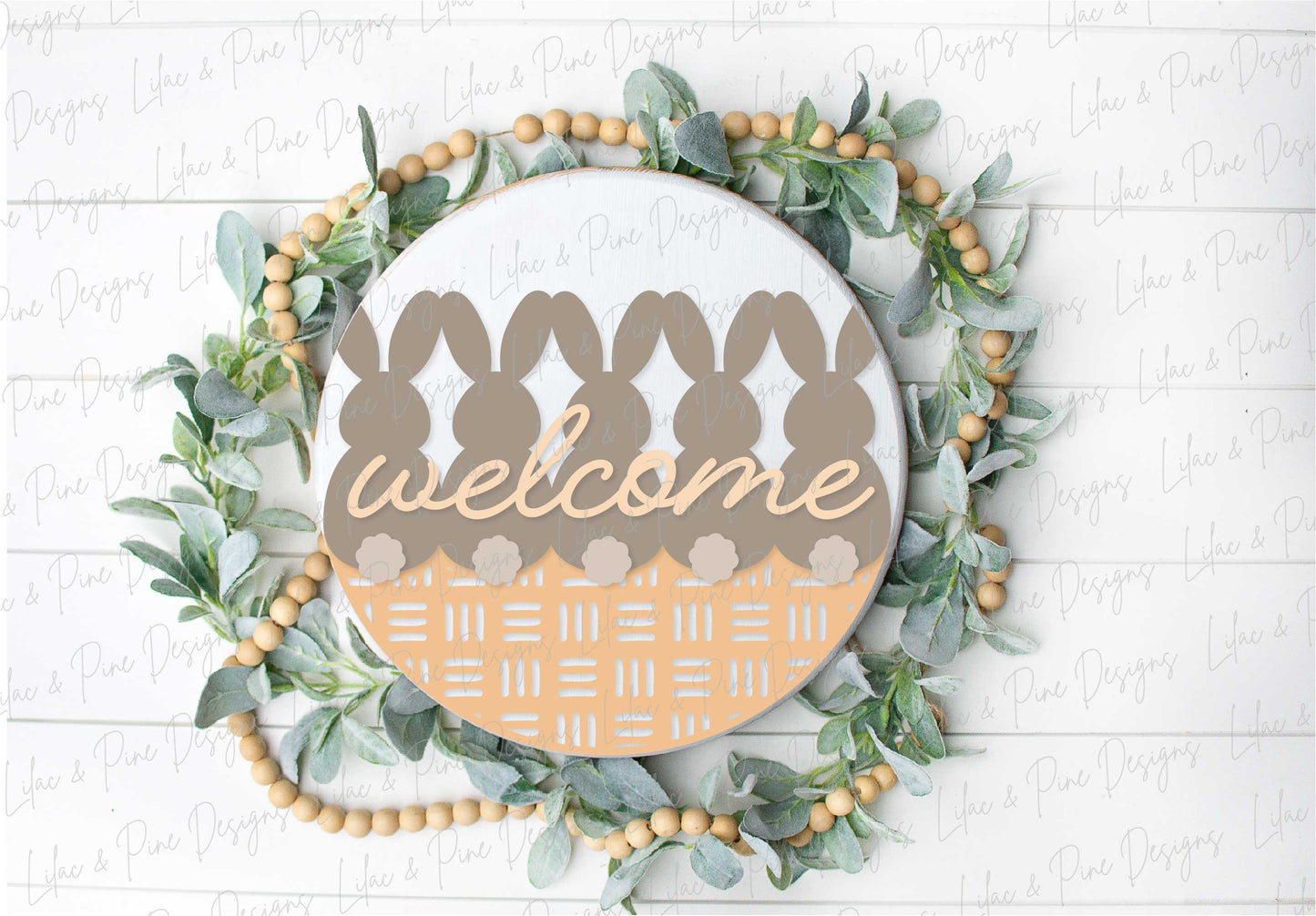 Easter welcome sign SVG, bunny door hanger, spring Welcome, Easter wall art, spring decor, Easter sign SVG, Glowforge SVG, laser cut file