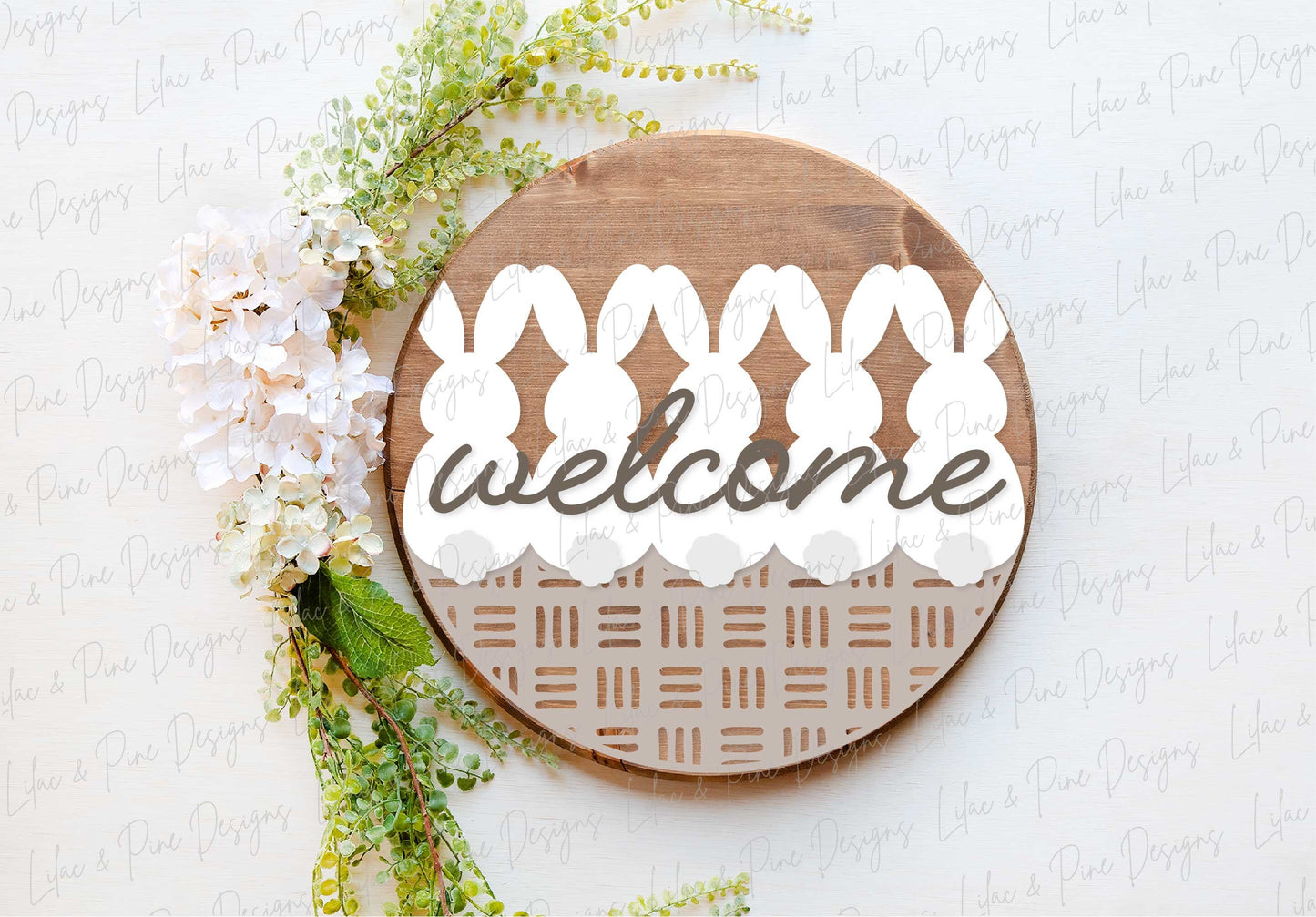 Easter welcome sign SVG, bunny door hanger, spring Welcome, Easter wall art, spring decor, Easter sign SVG, Glowforge SVG, laser cut file