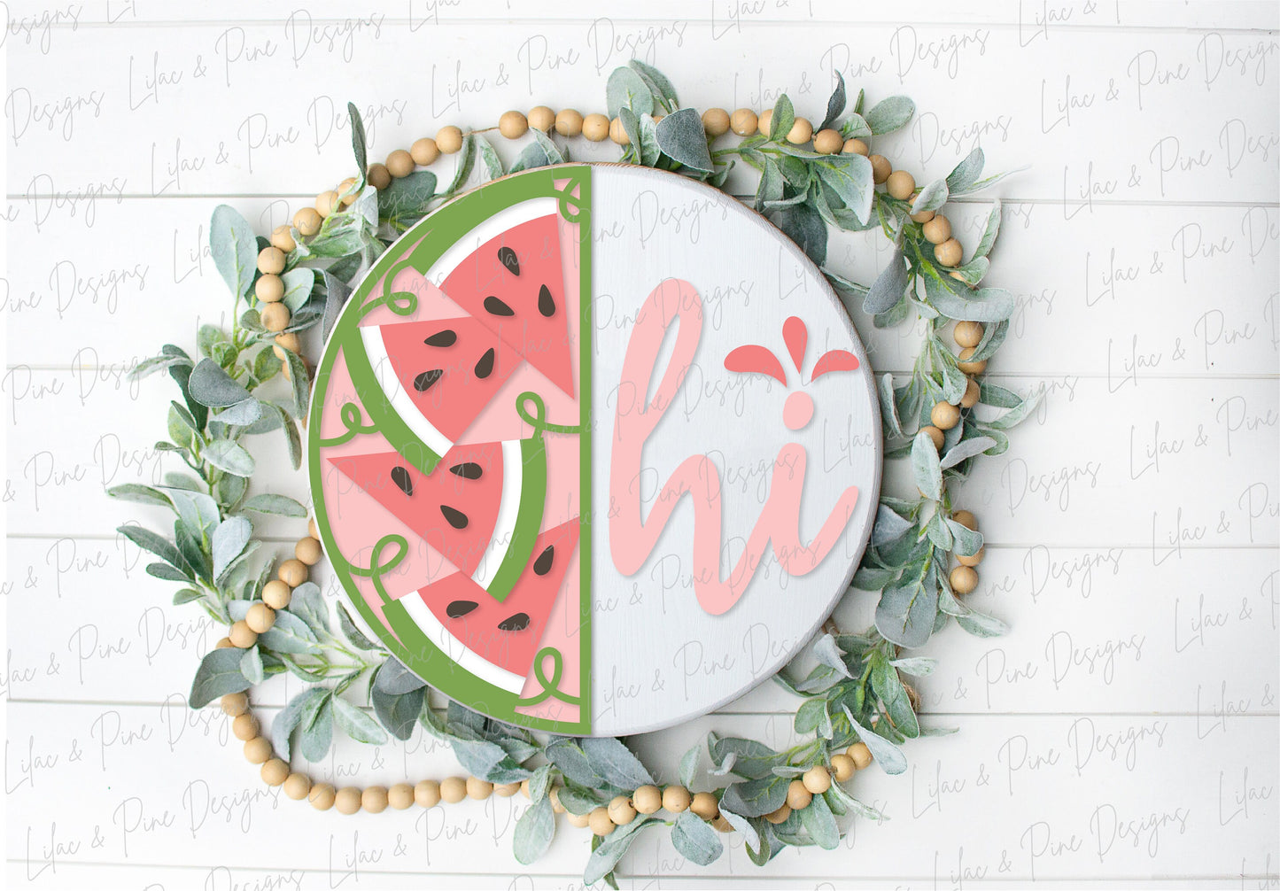 Watermelon hi sign SVG, Watermelon door hanger, Summer Welcome sign SVG, Summer door hanger, Cricut svg, Glowforge SVG, laser cut file